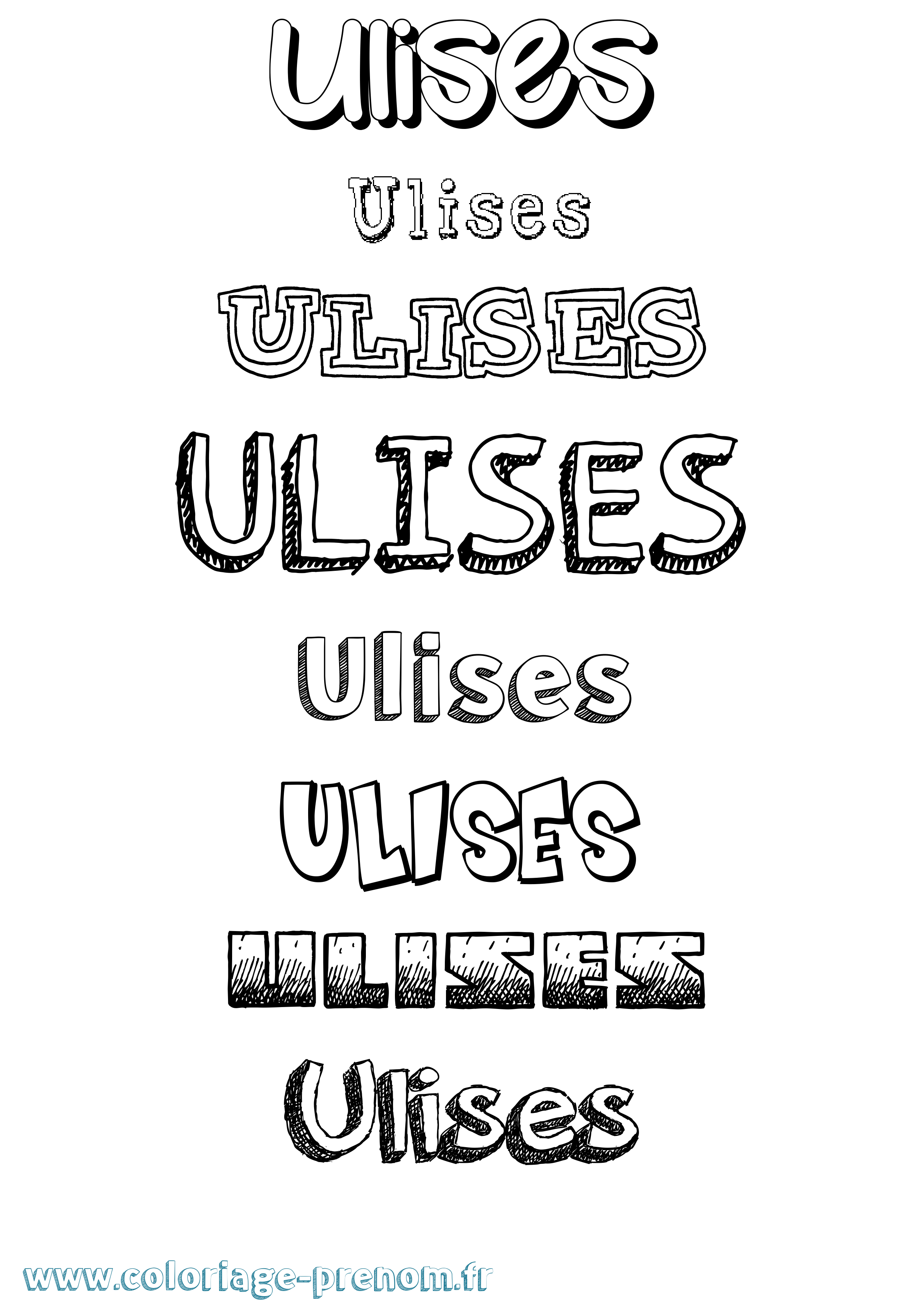 Coloriage prénom Ulises Dessiné