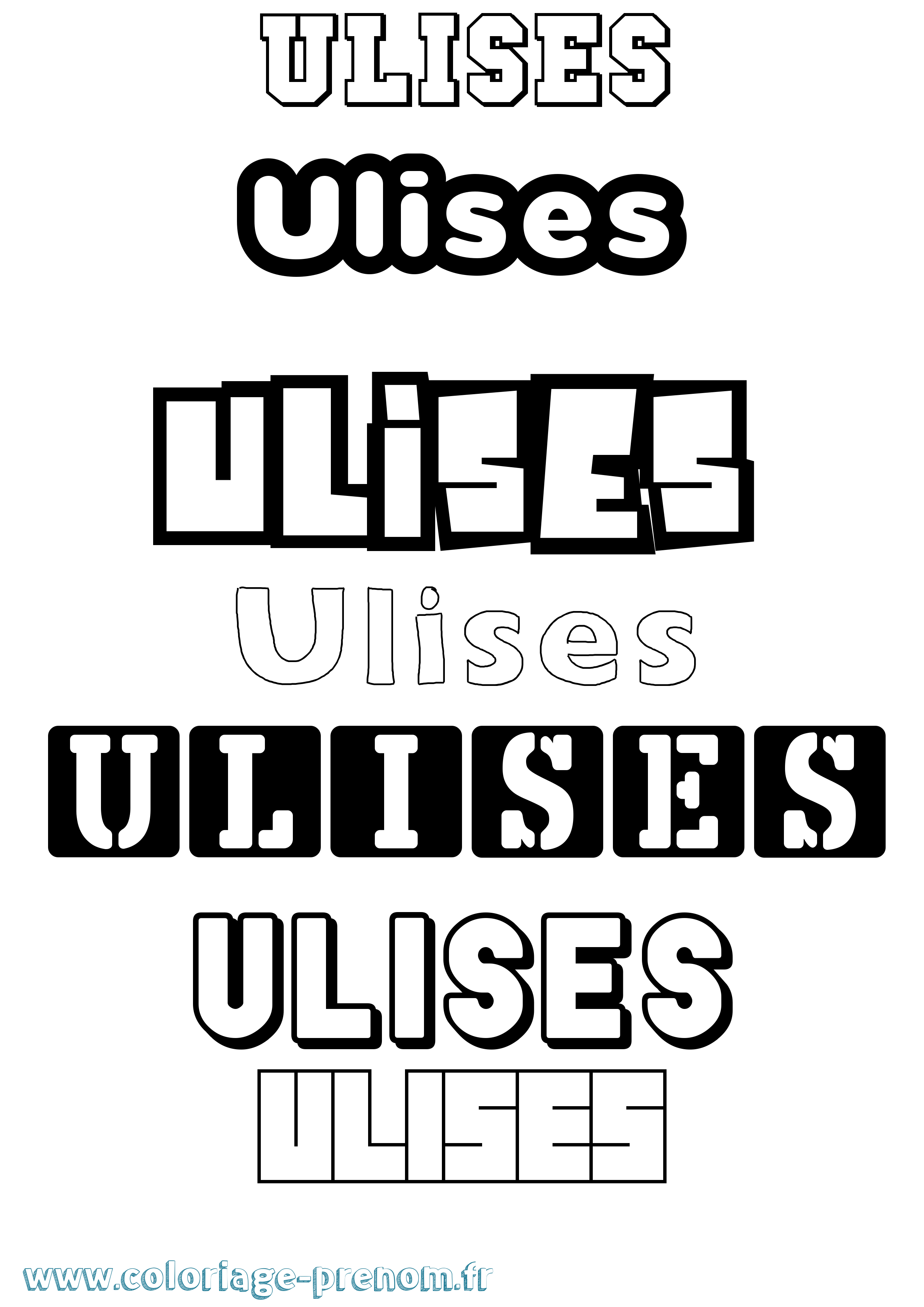 Coloriage prénom Ulises Simple