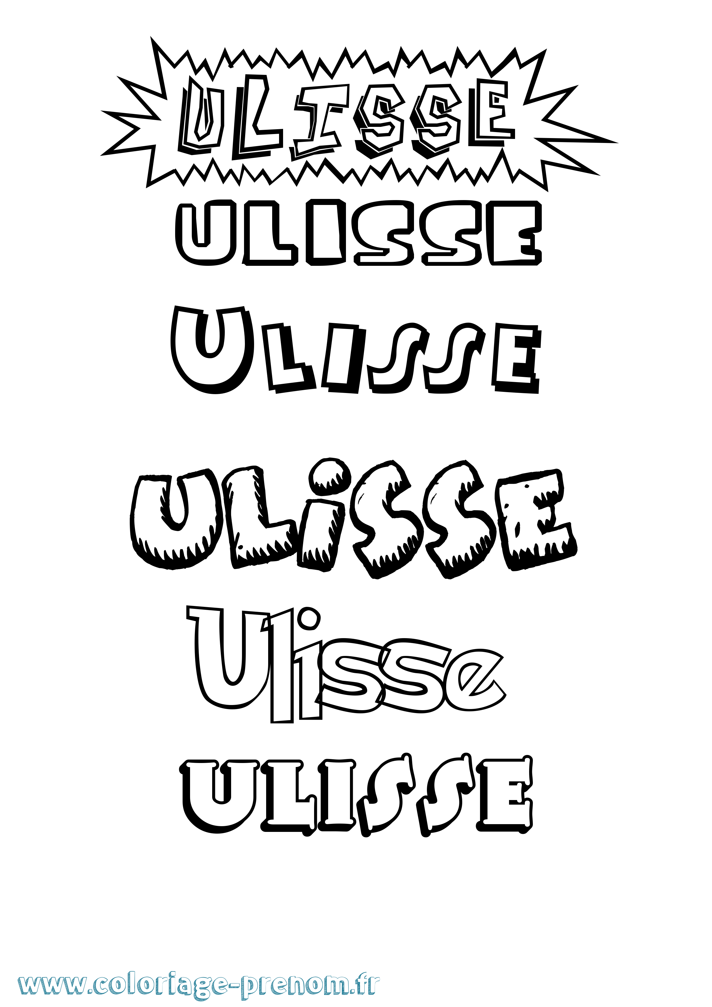 Coloriage Ulisse Dessin Animé Coloriage prénom Ulisse Dessin Animé