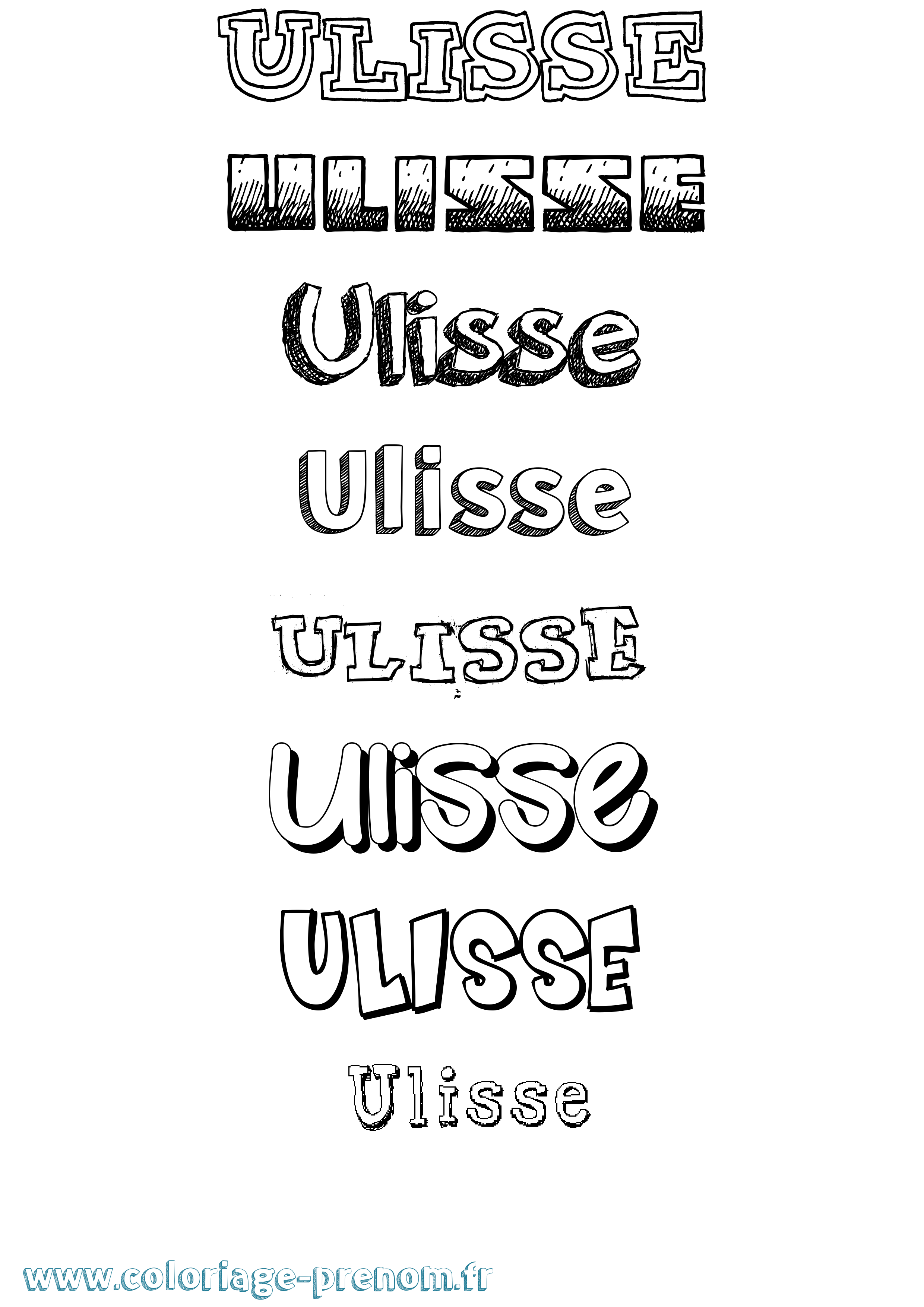 Coloriage Ulisse Dessiné Coloriage prénom Ulisse Dessiné