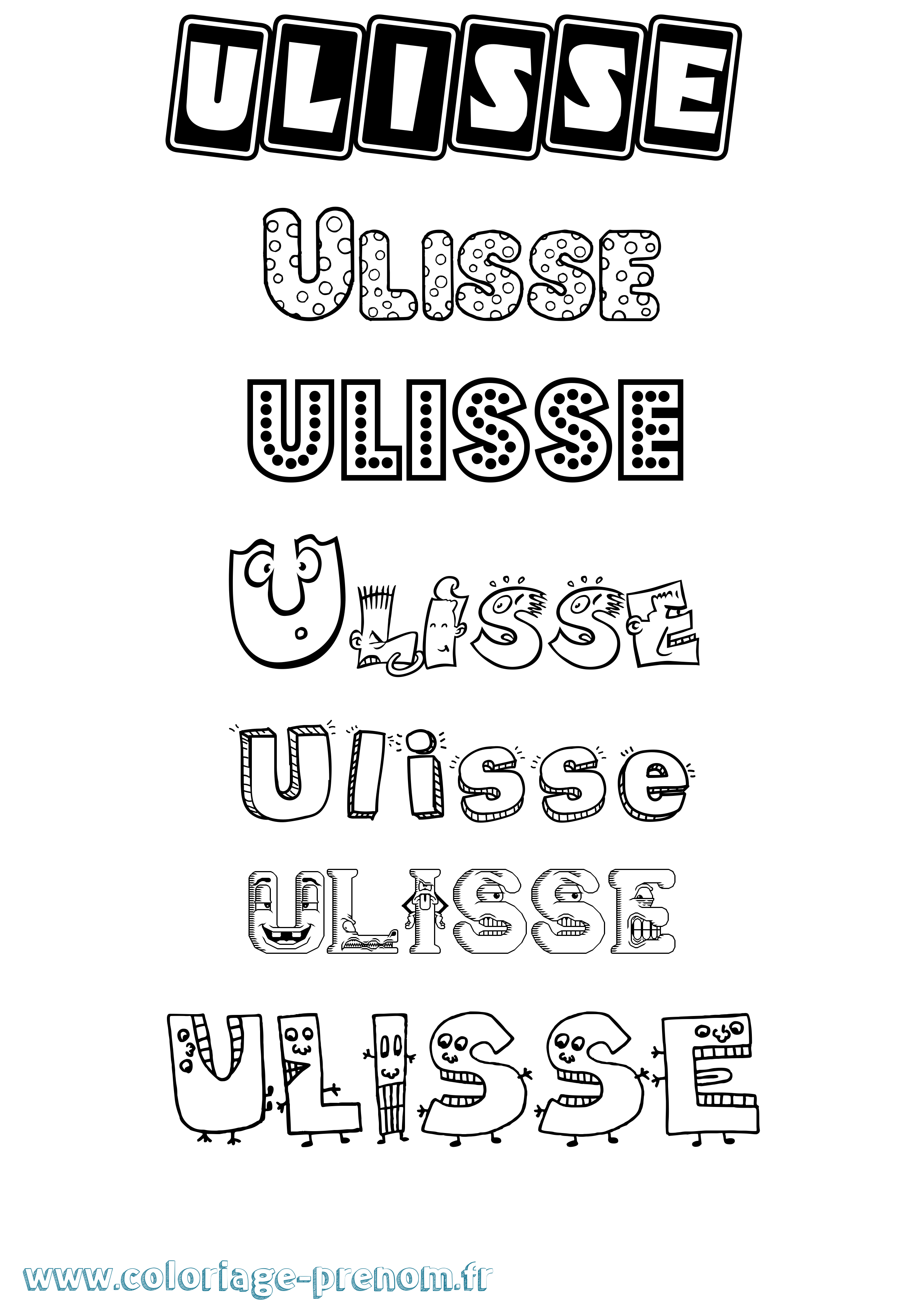Coloriage Ulisse Fun Coloriage prénom Ulisse Fun