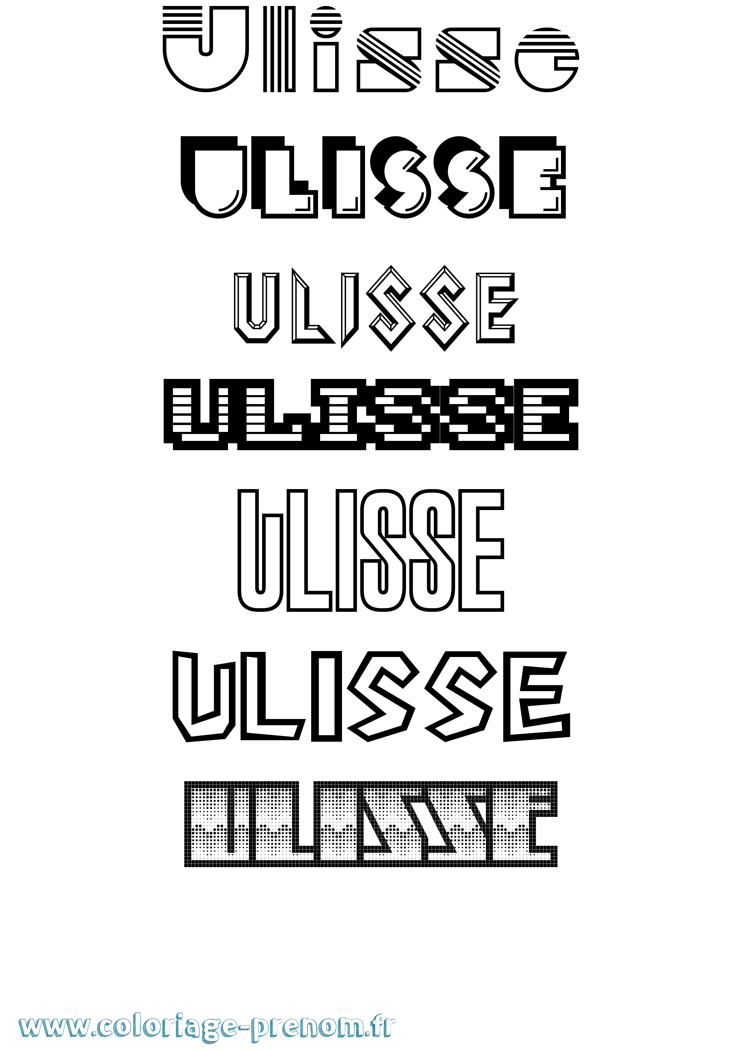 Coloriage Ulisse Jeux Vidéos Coloriage prénom Ulisse Jeux Vidéos