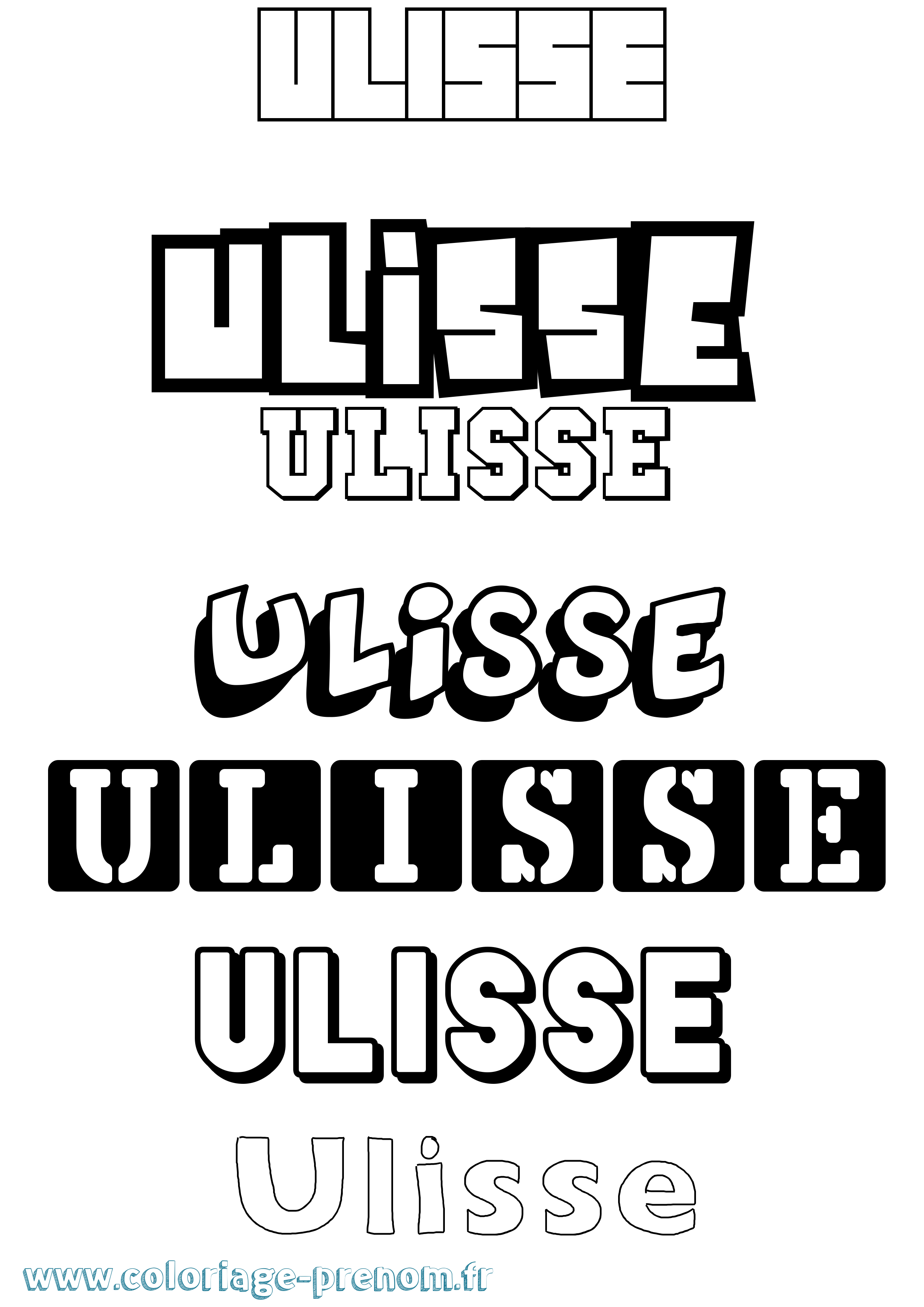 Coloriage prénom Ulisse Simple