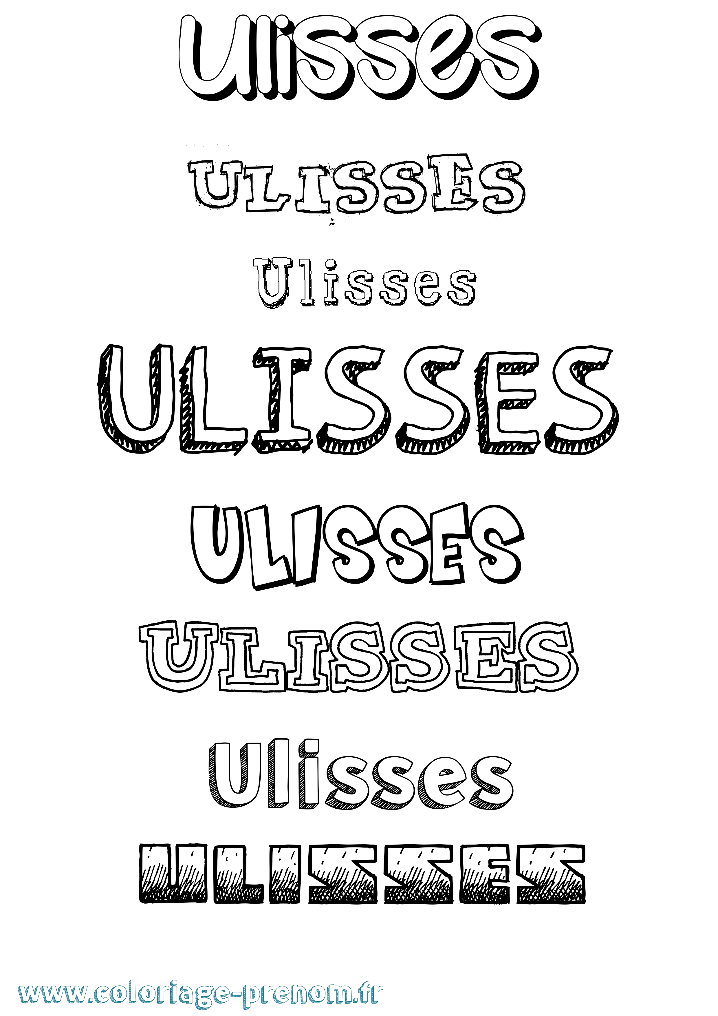 Coloriage prénom Ulisses Dessiné