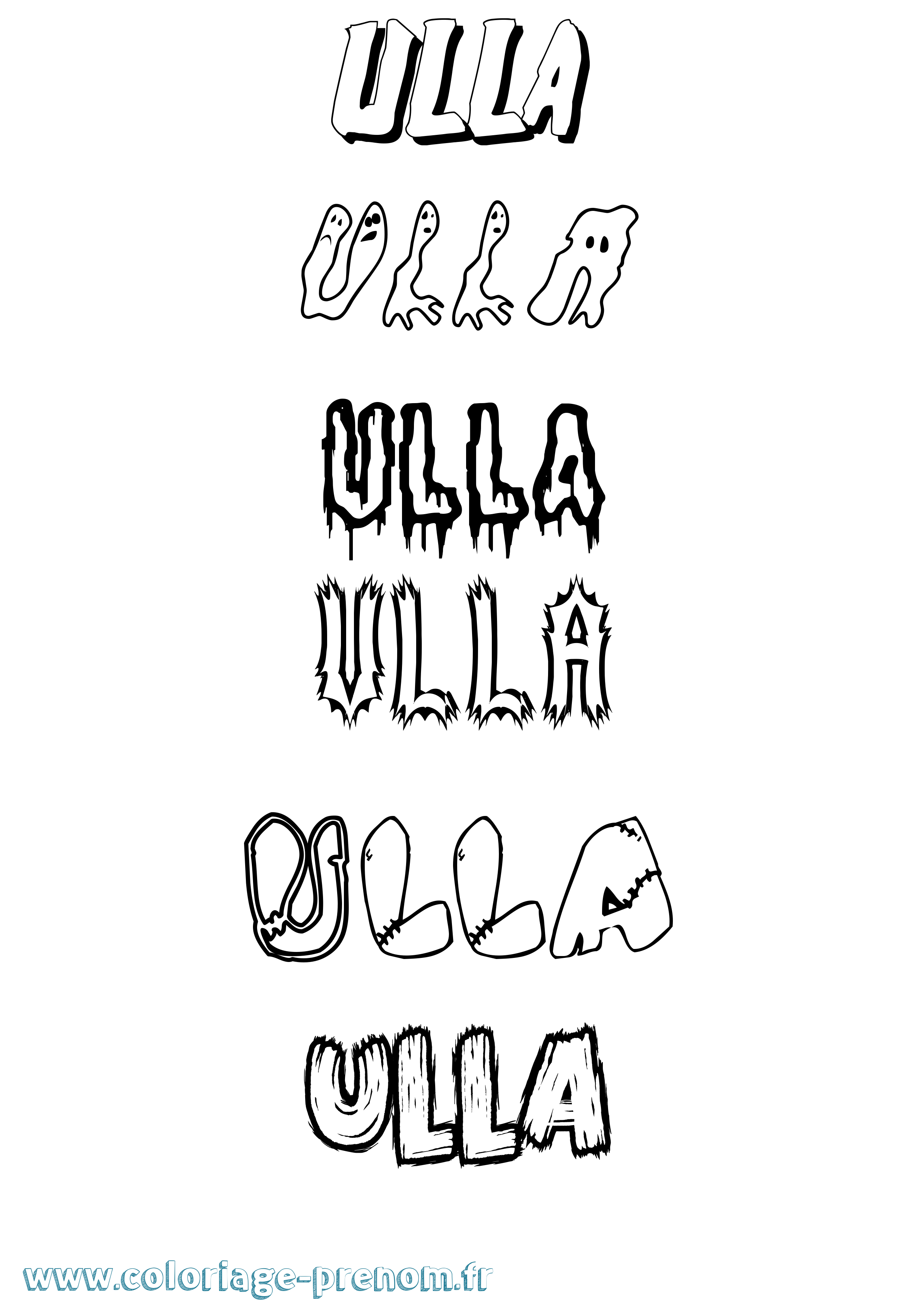 Coloriage Ulla Frisson Coloriage prénom Ulla Frisson