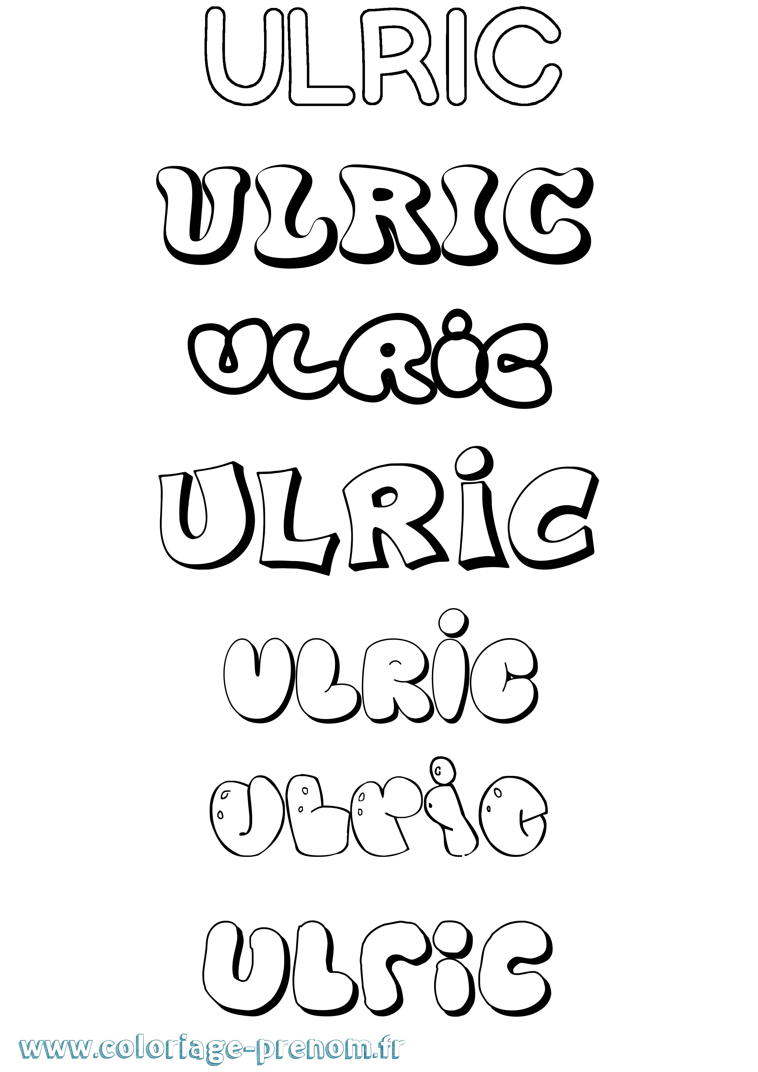 Coloriage Ulric Bubble Coloriage prénom Ulric Bubble