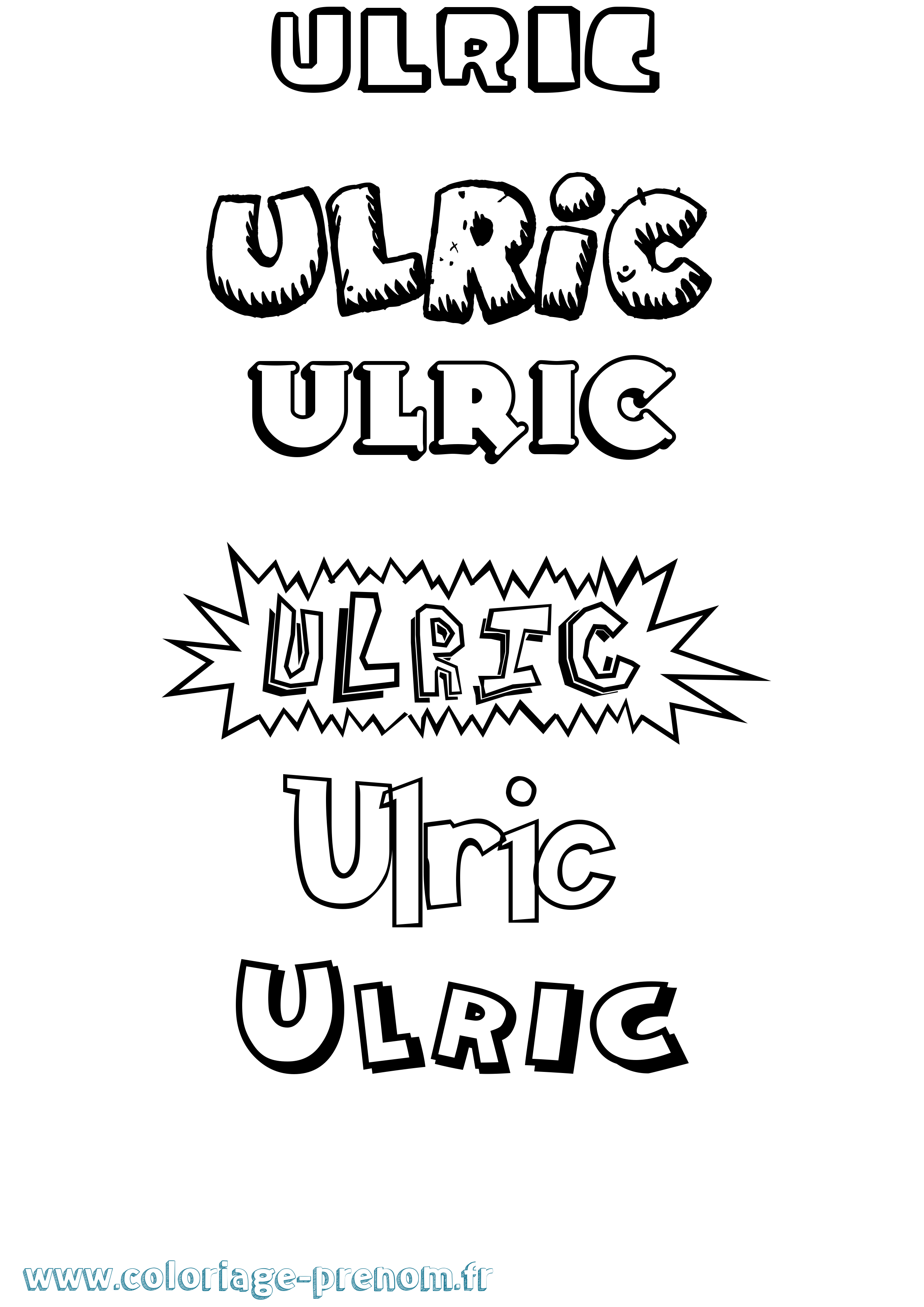Coloriage Ulric Dessin Animé Coloriage prénom Ulric Dessin Animé