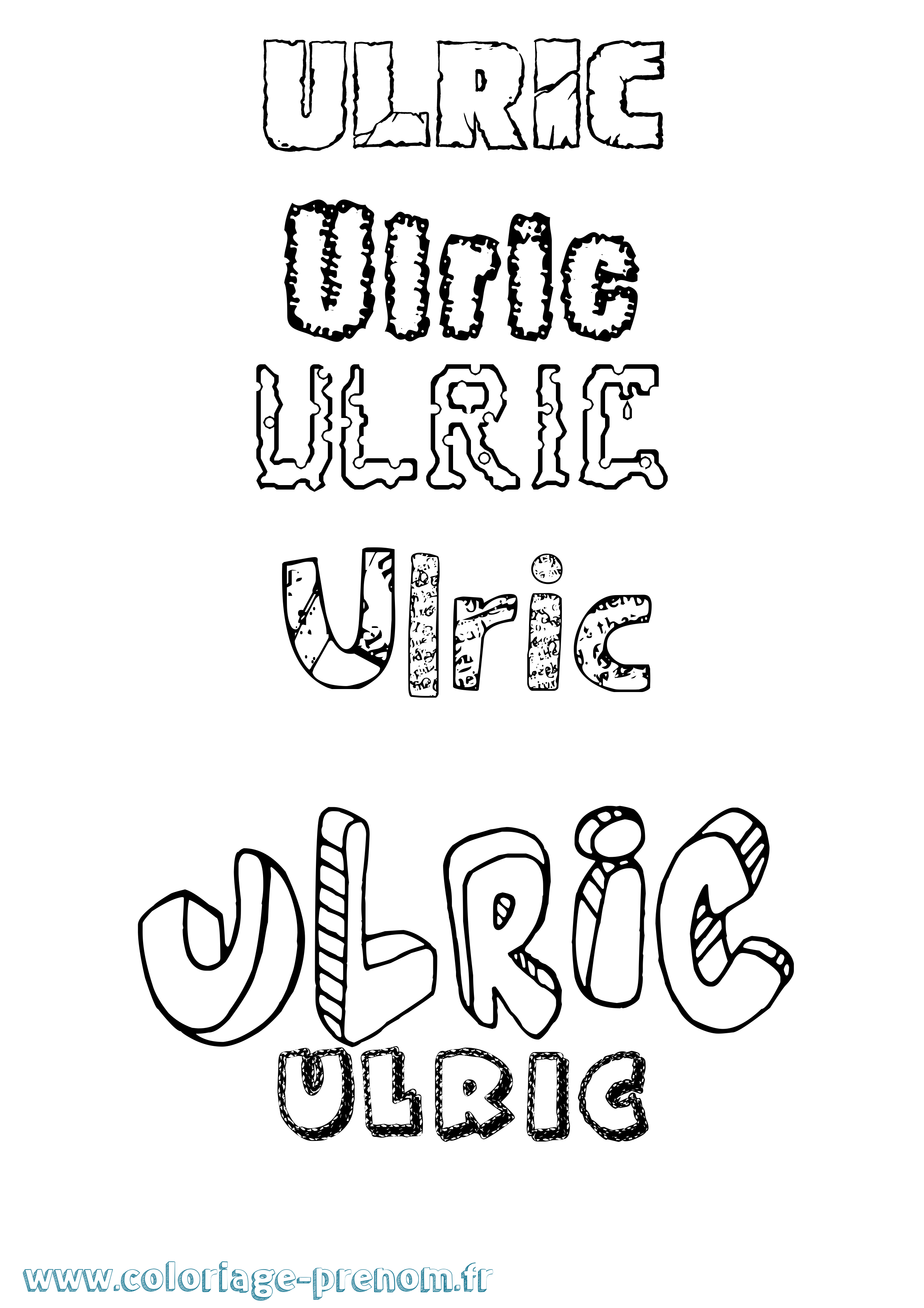 Coloriage prénom Ulric Destructuré