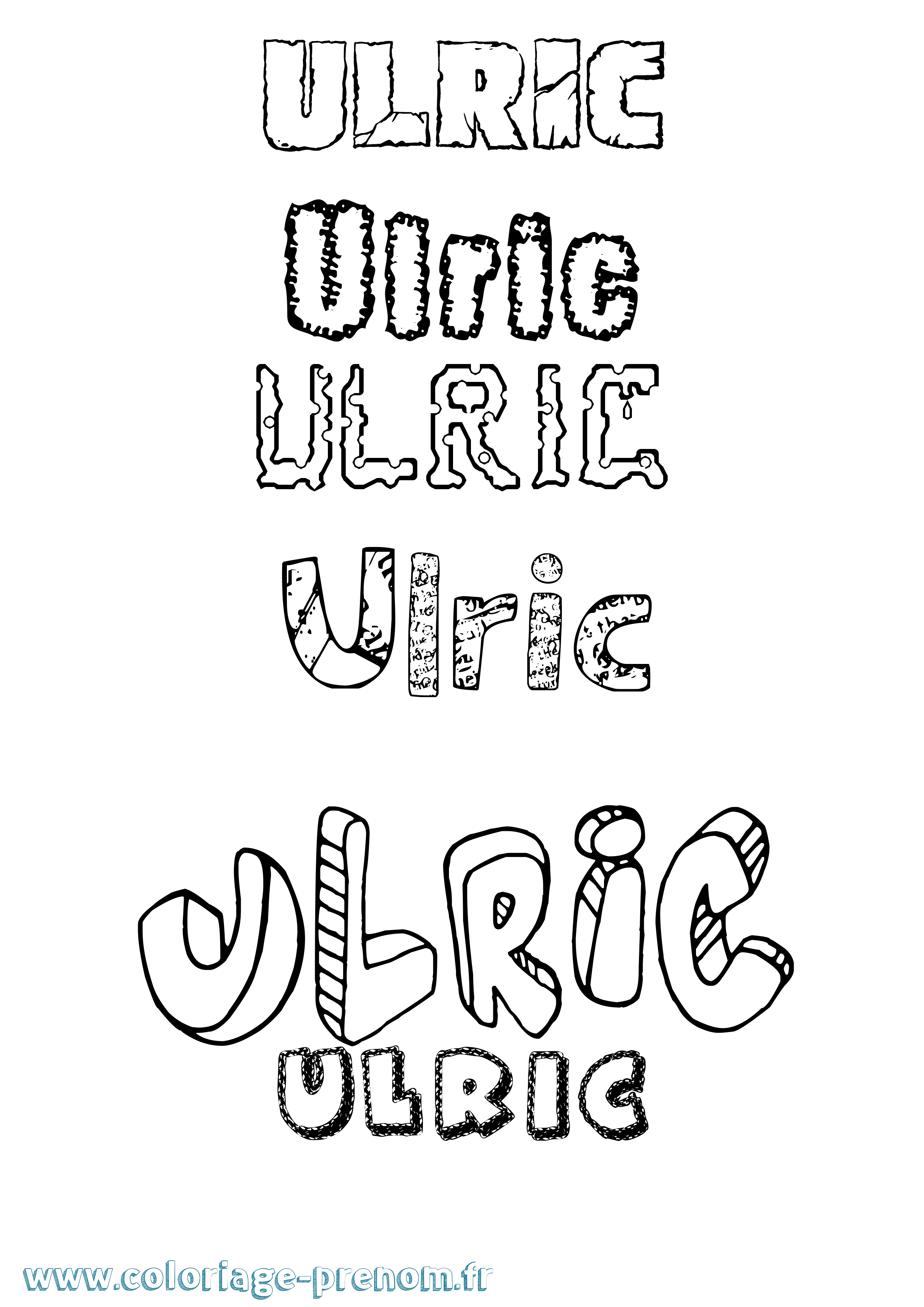 Coloriage Ulric Destructuré Coloriage prénom Ulric Destructuré