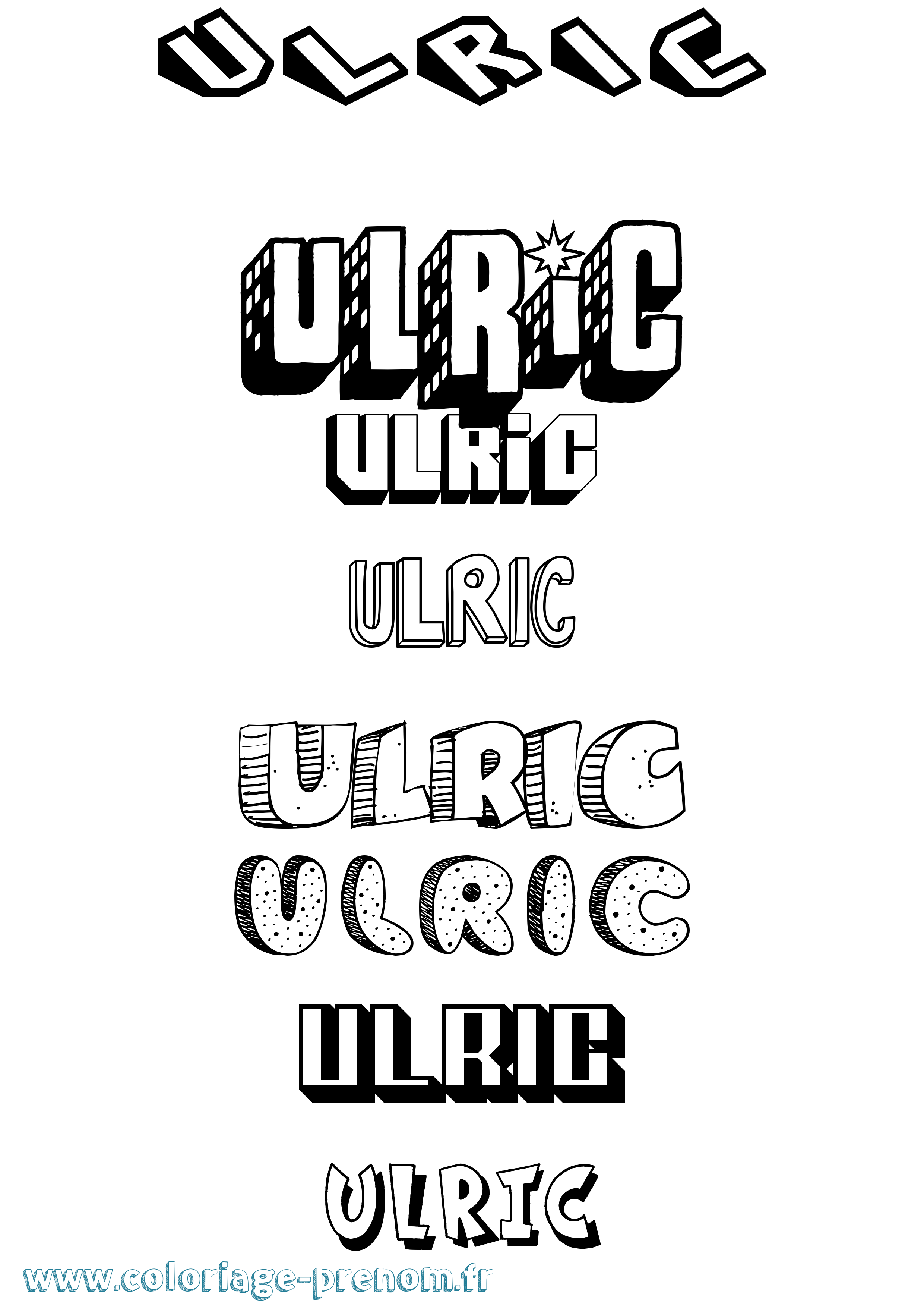 Coloriage Ulric Effet 3D Coloriage prénom Ulric Effet 3D