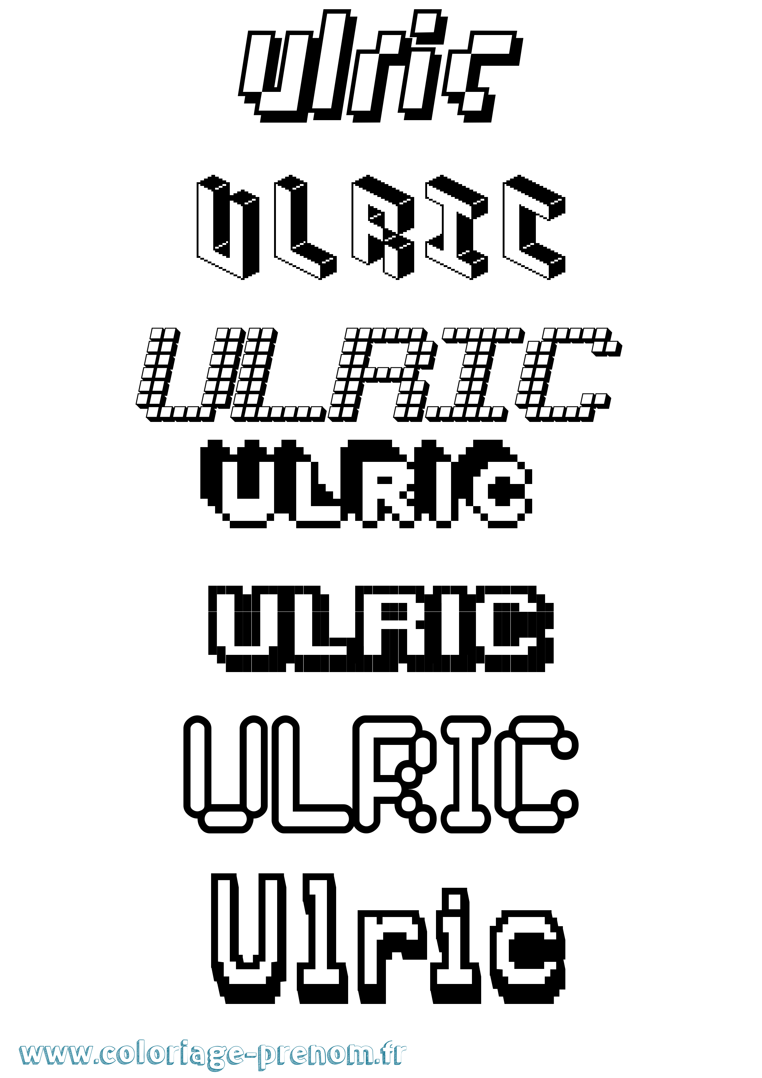 Coloriage Ulric Pixel Coloriage prénom Ulric Pixel