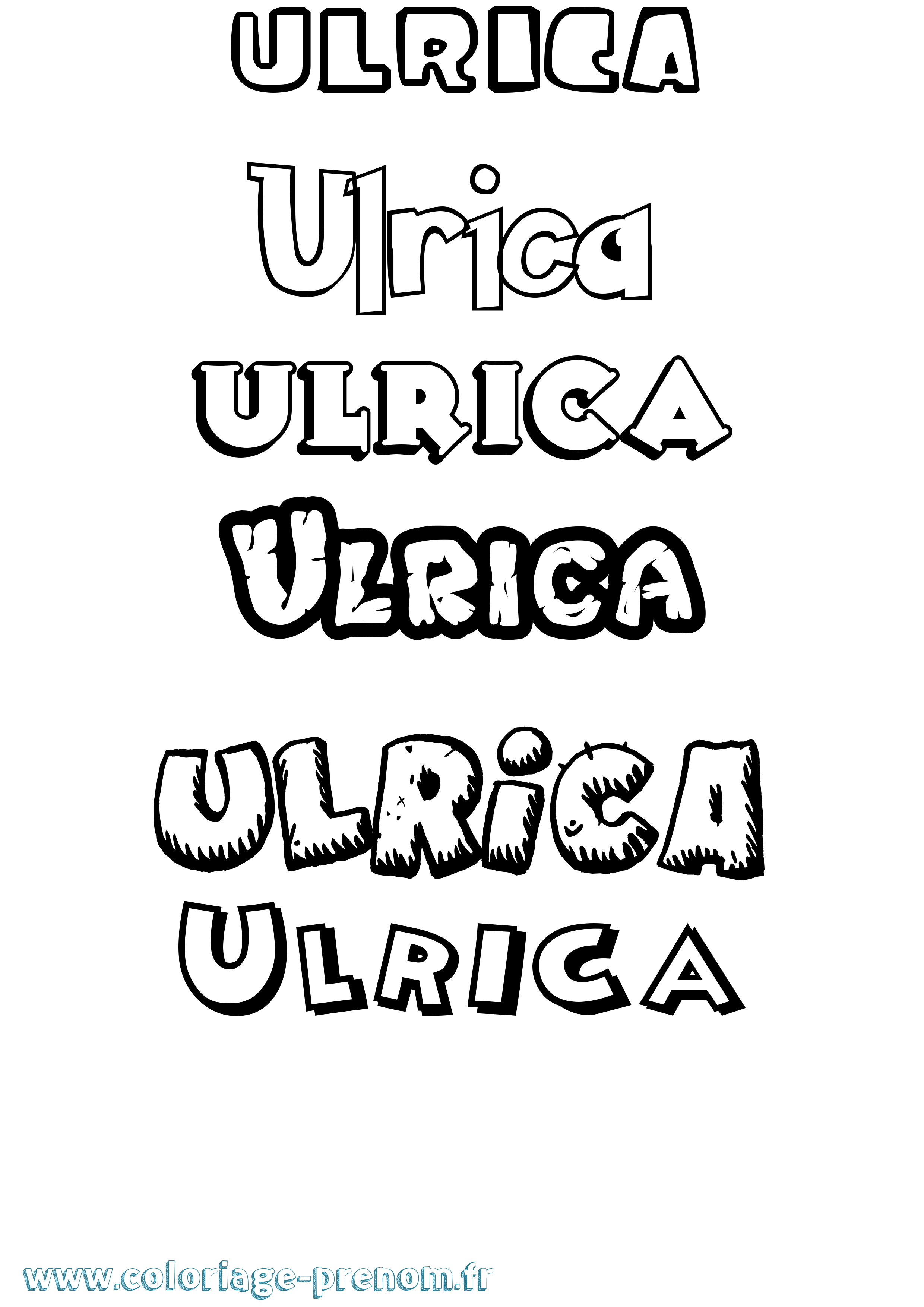 Coloriage Ulrica Dessin Animé Coloriage prénom Ulrica Dessin Animé
