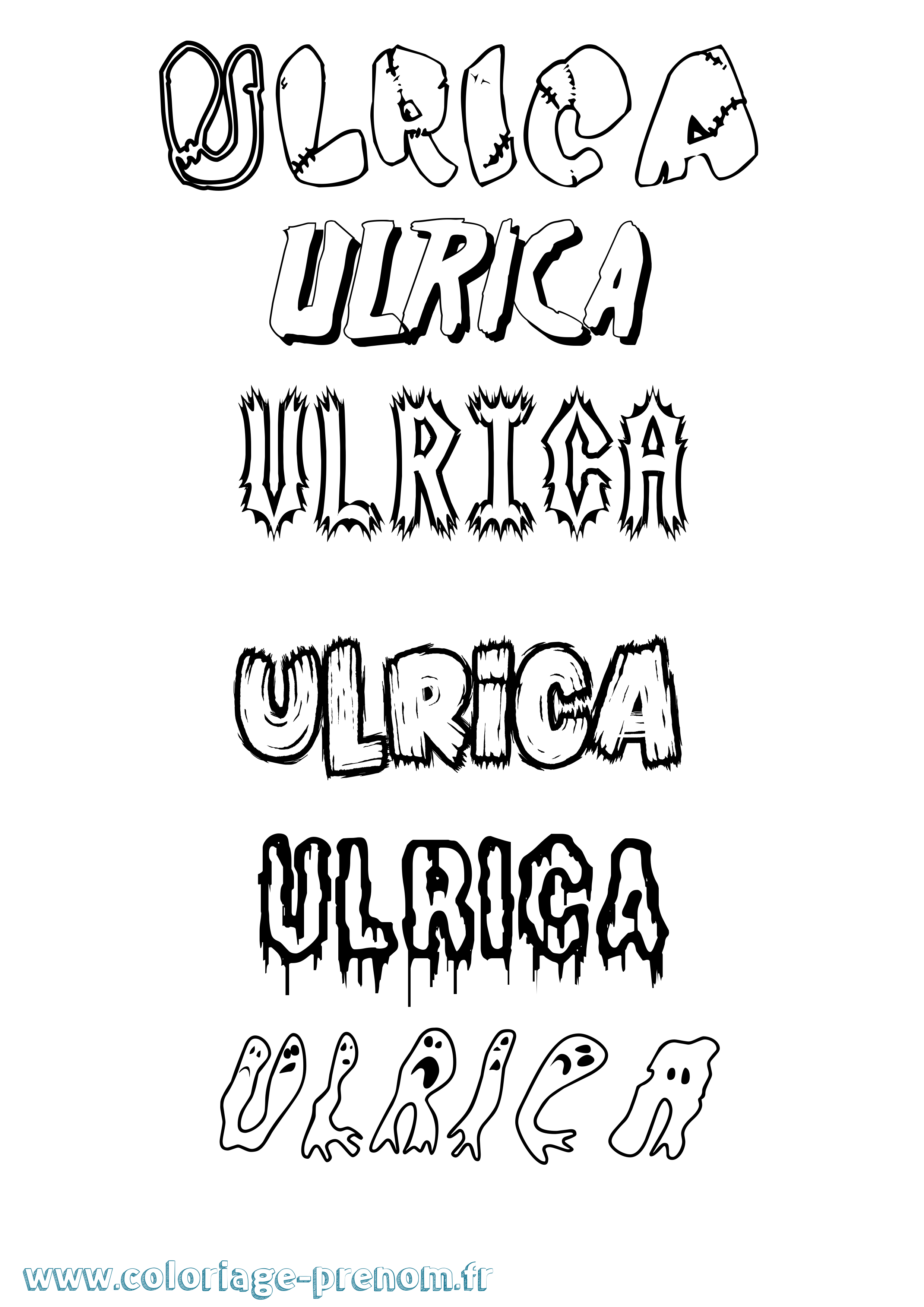 Coloriage Ulrica Frisson Coloriage prénom Ulrica Frisson