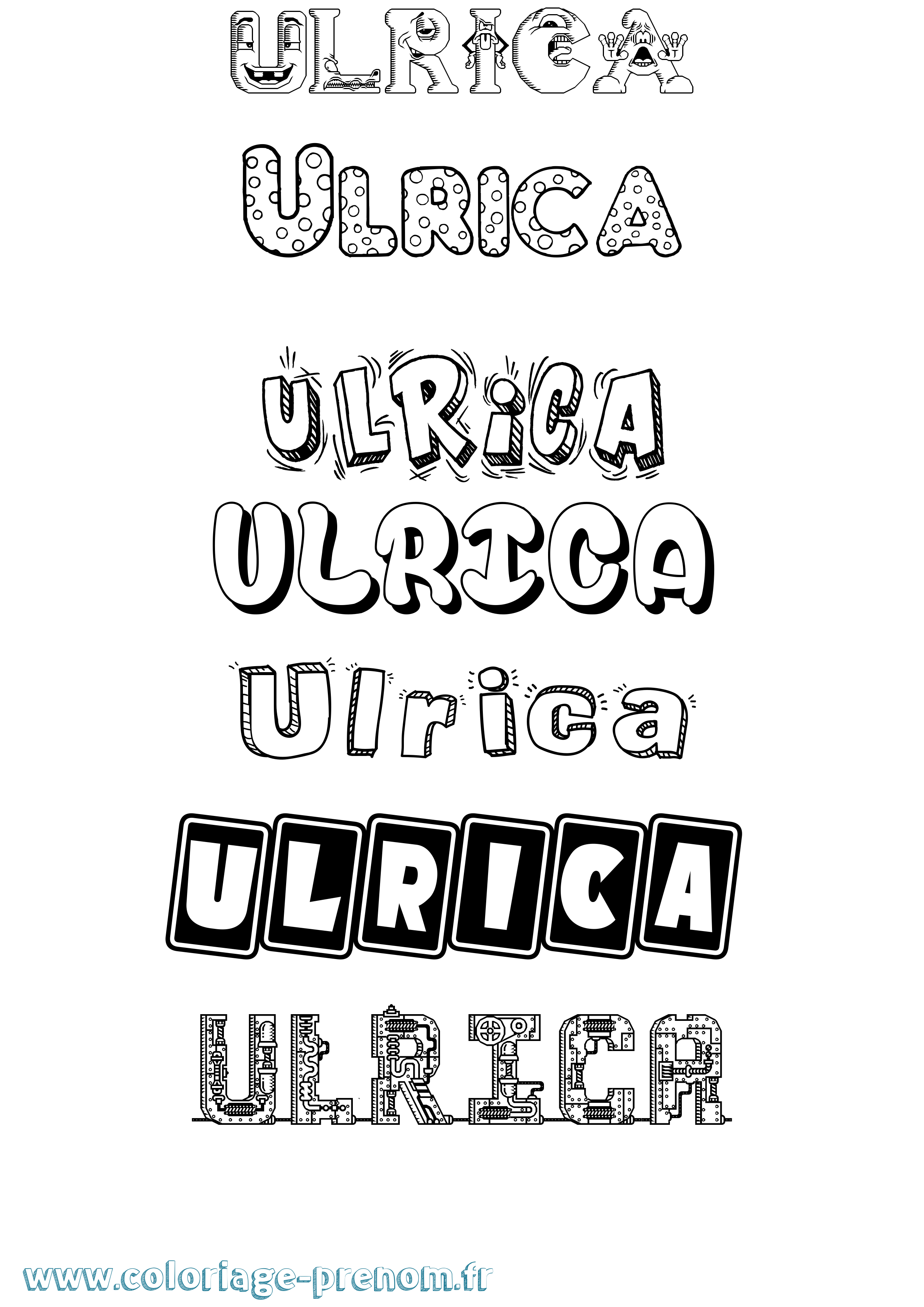 Coloriage Ulrica Fun Coloriage prénom Ulrica Fun