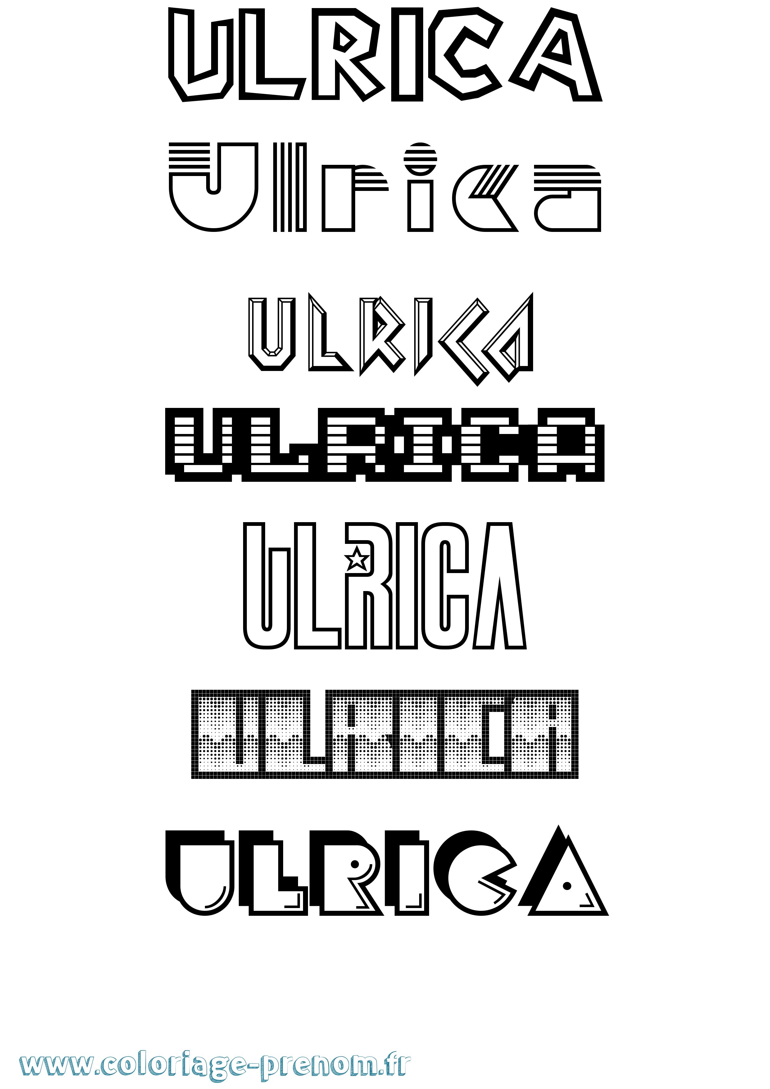 Coloriage Ulrica Jeux Vidéos Coloriage prénom Ulrica Jeux Vidéos