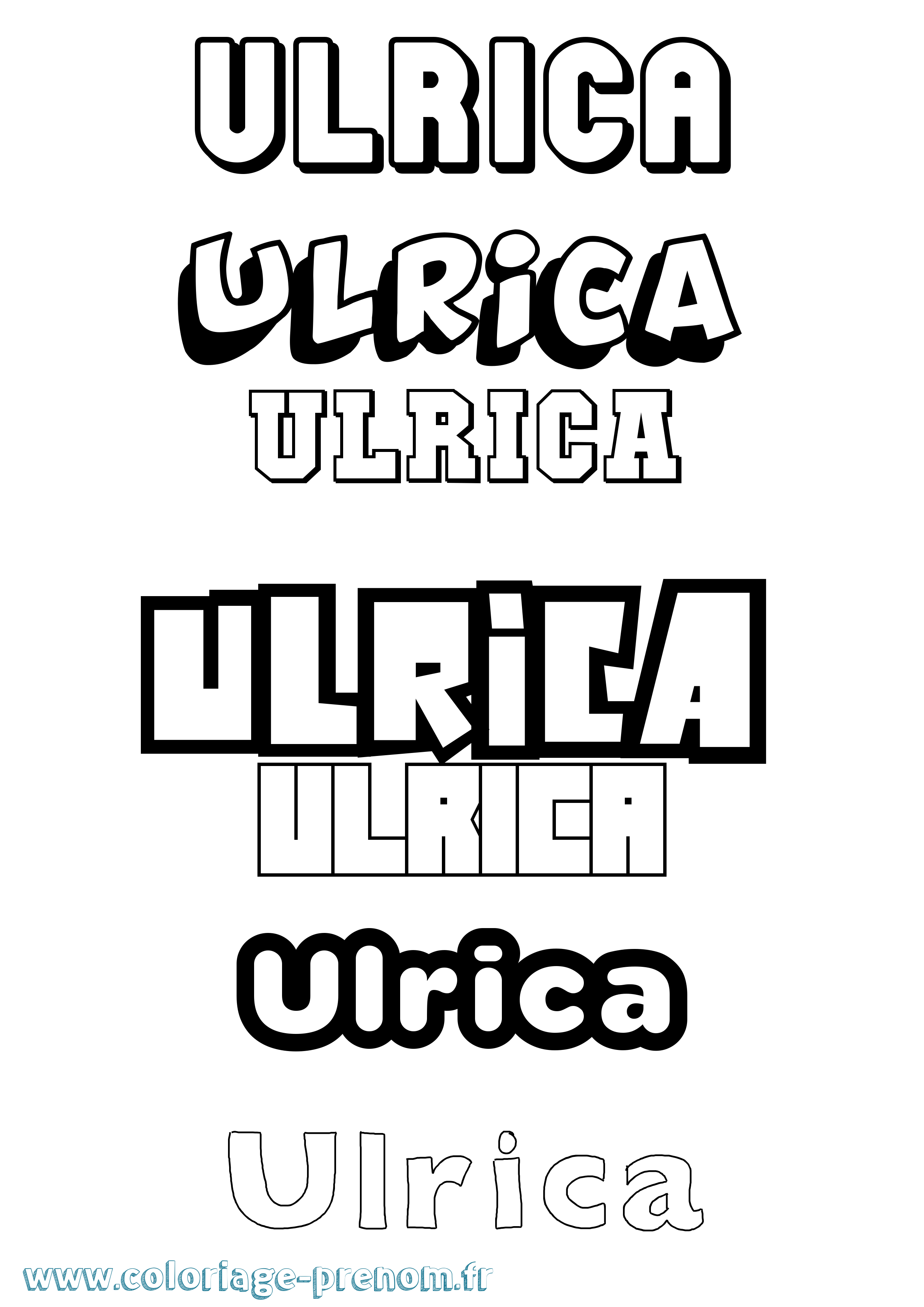Coloriage Ulrica Simple Coloriage prénom Ulrica Simple