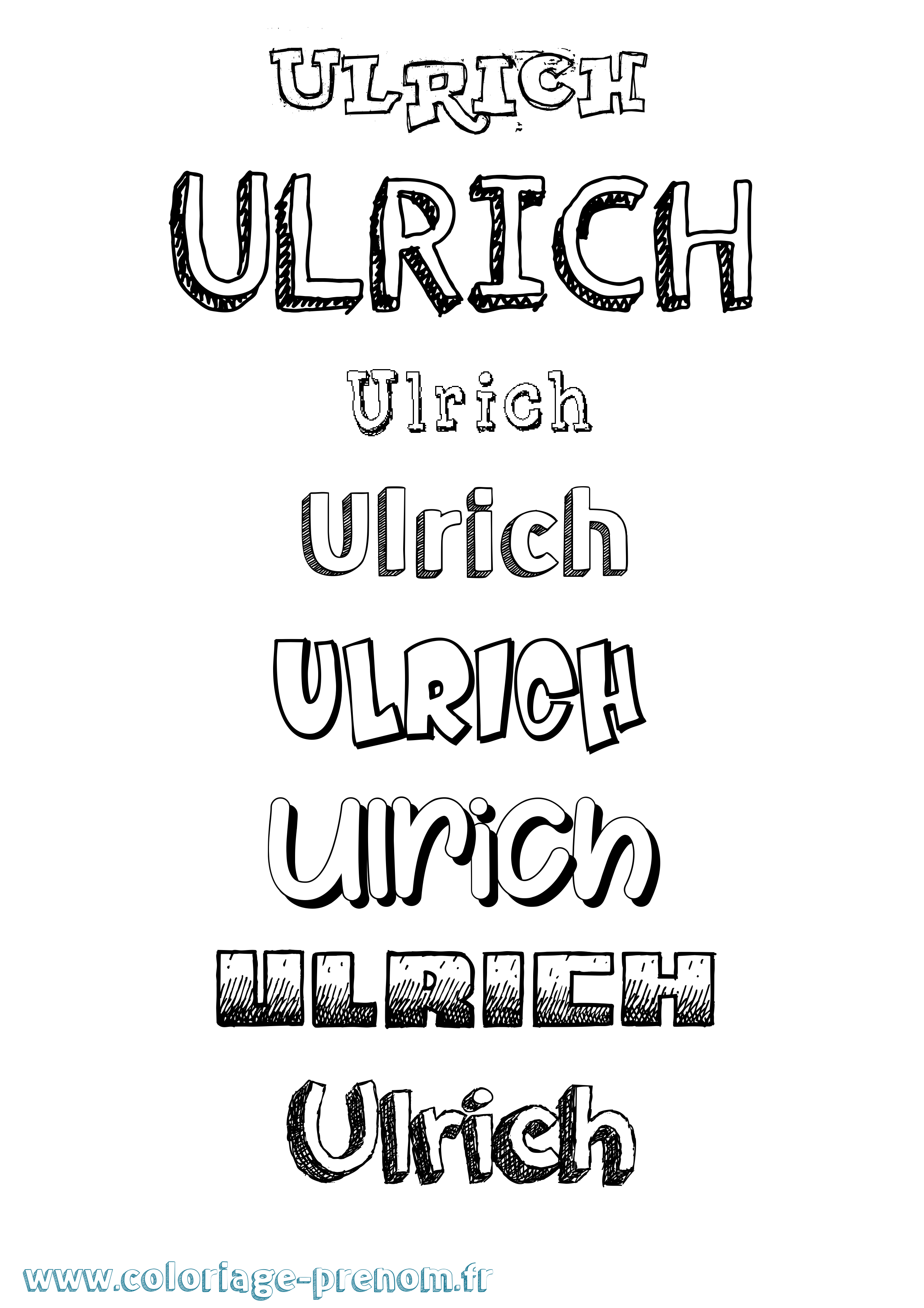 Coloriage prénom Ulrich Dessiné