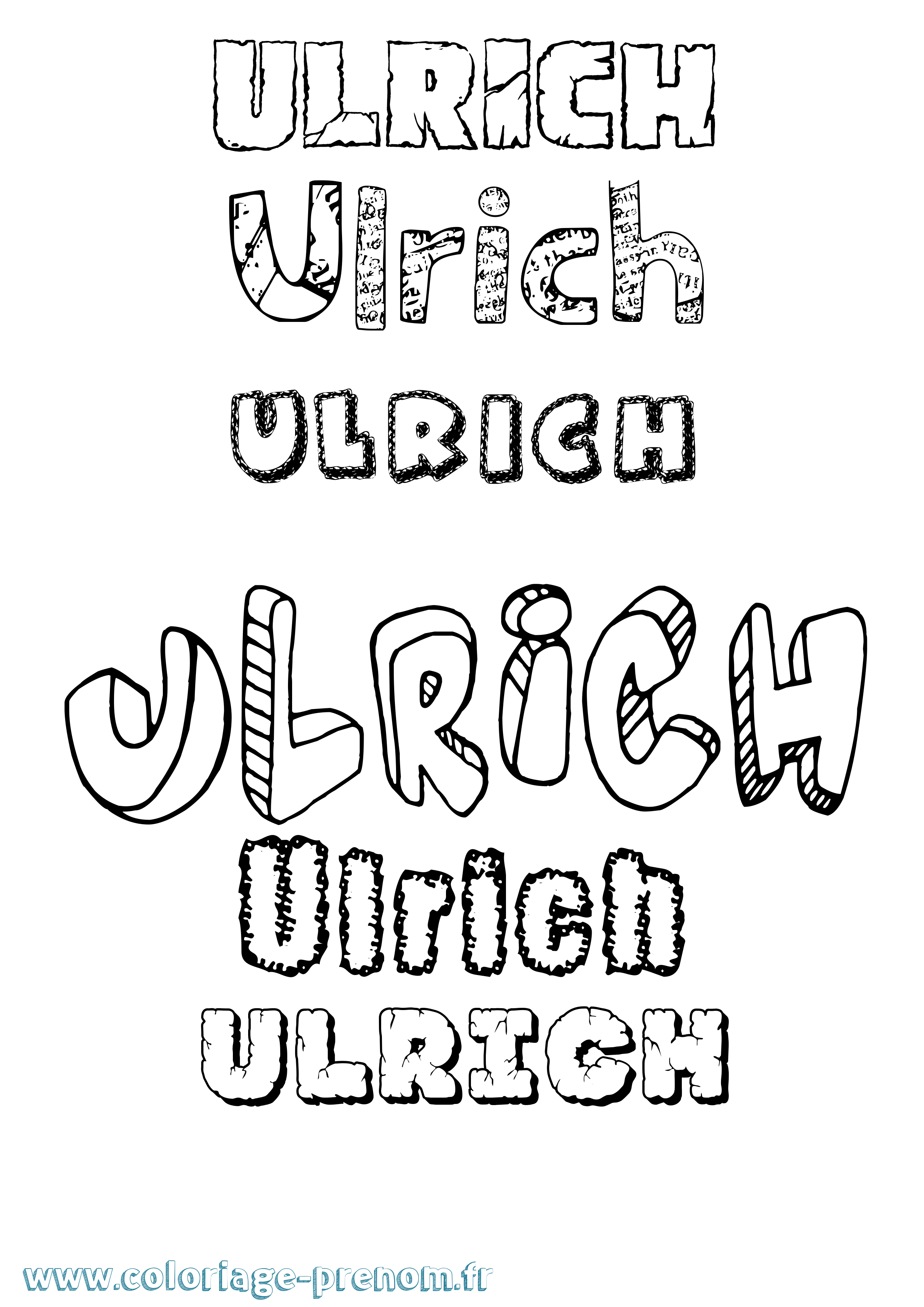 Coloriage prénom Ulrich Destructuré