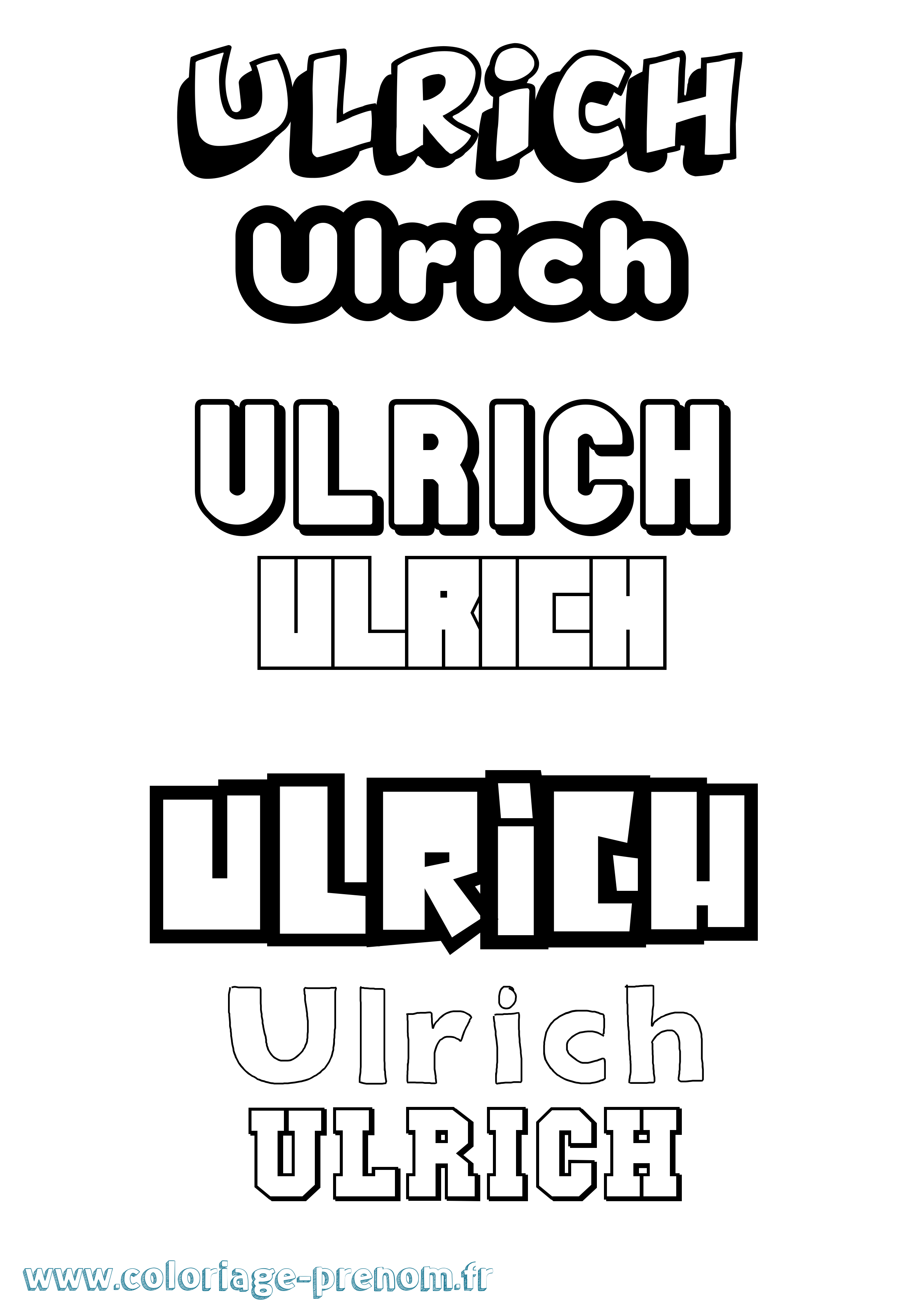 Coloriage prénom Ulrich Simple