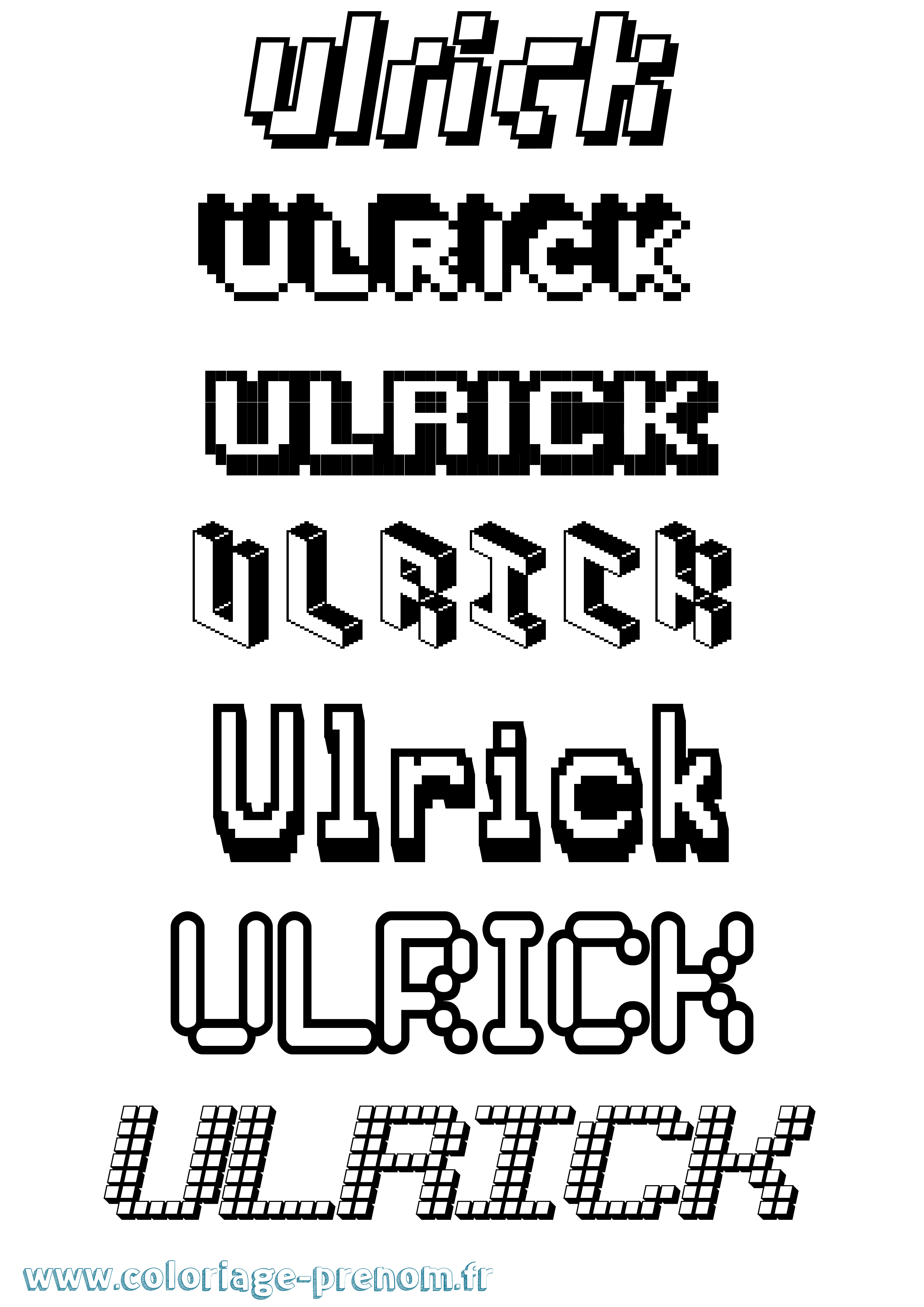 Coloriage prénom Ulrick Pixel