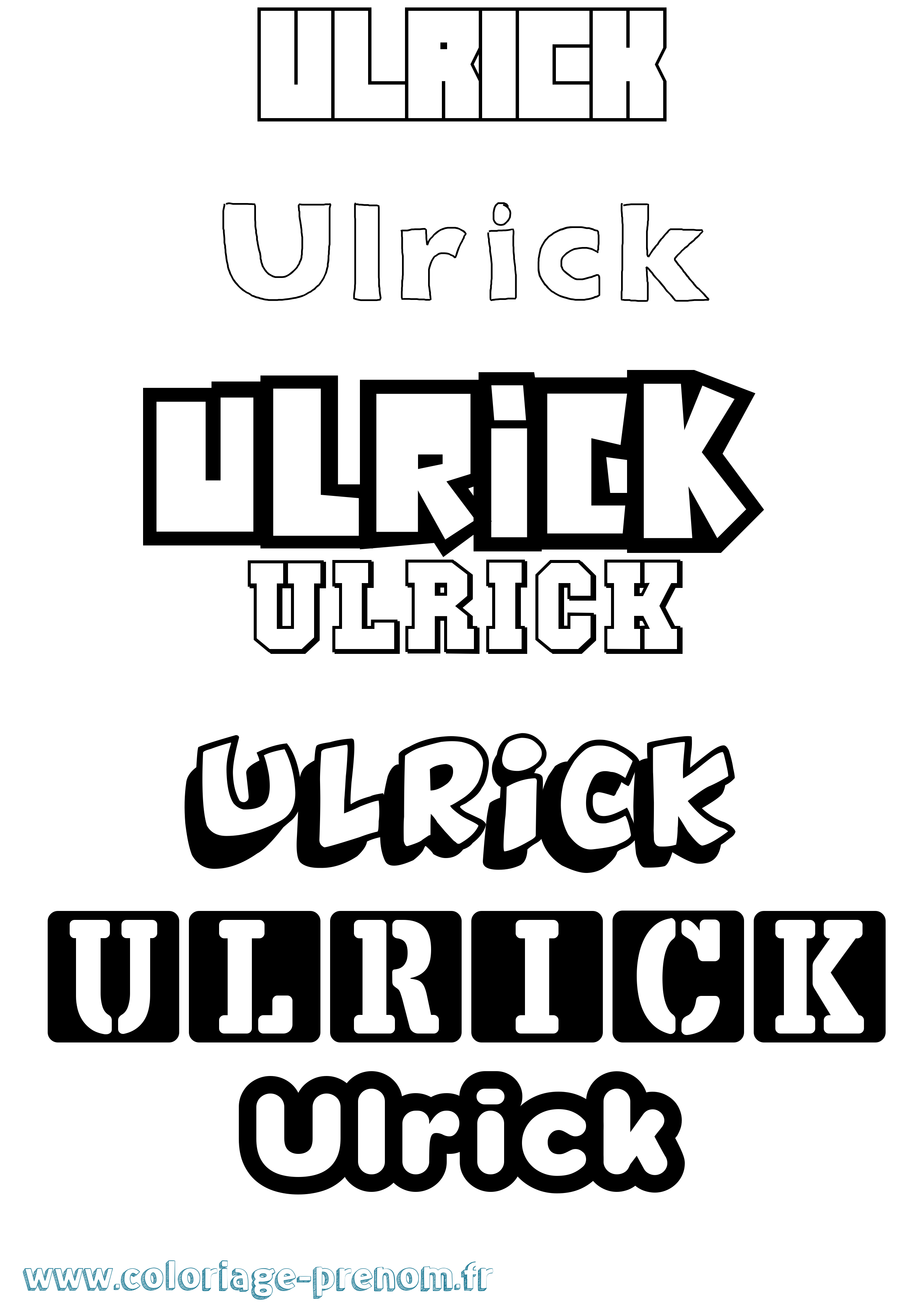 Coloriage prénom Ulrick Simple