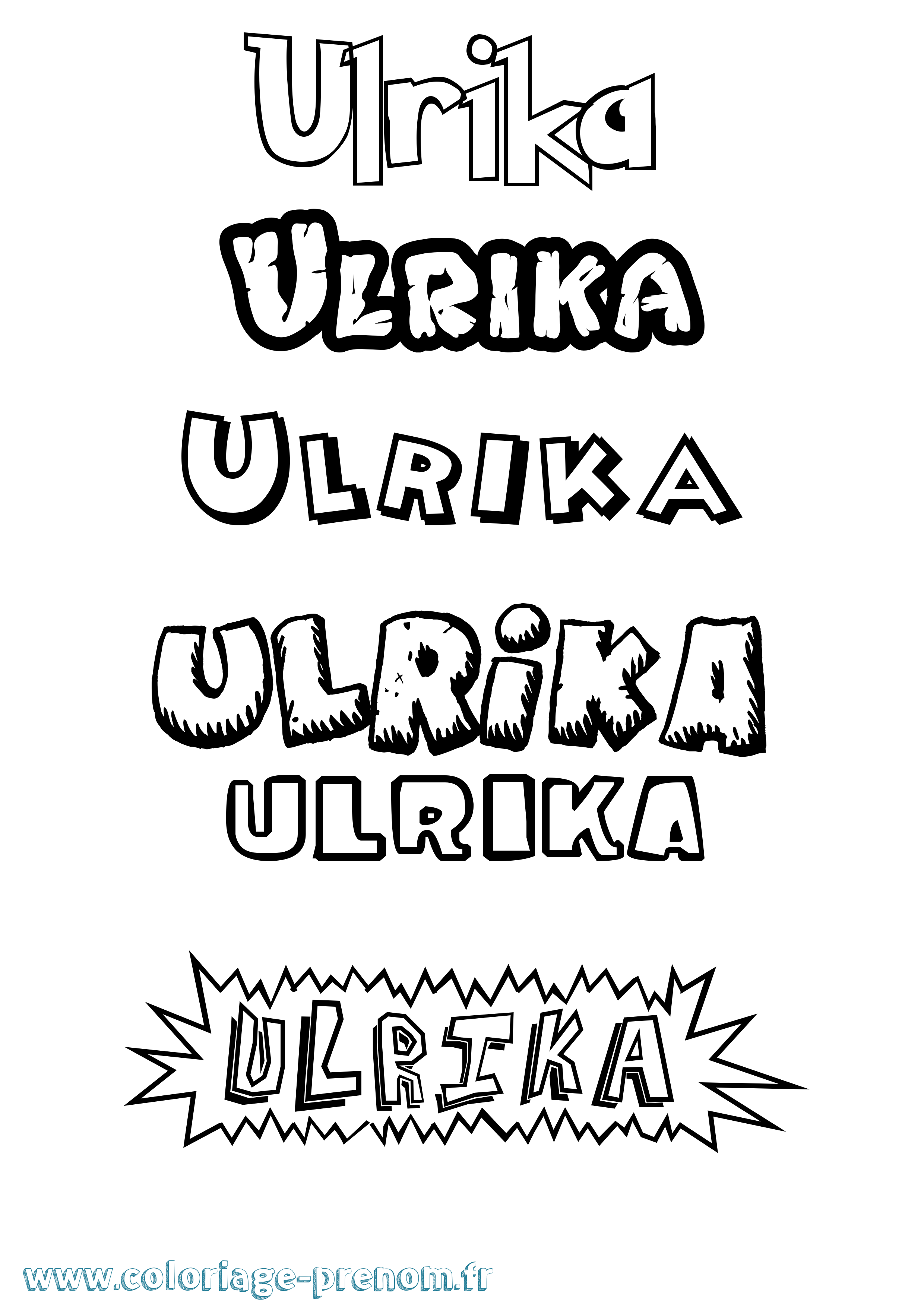 Coloriage prénom Ulrika Dessin Animé