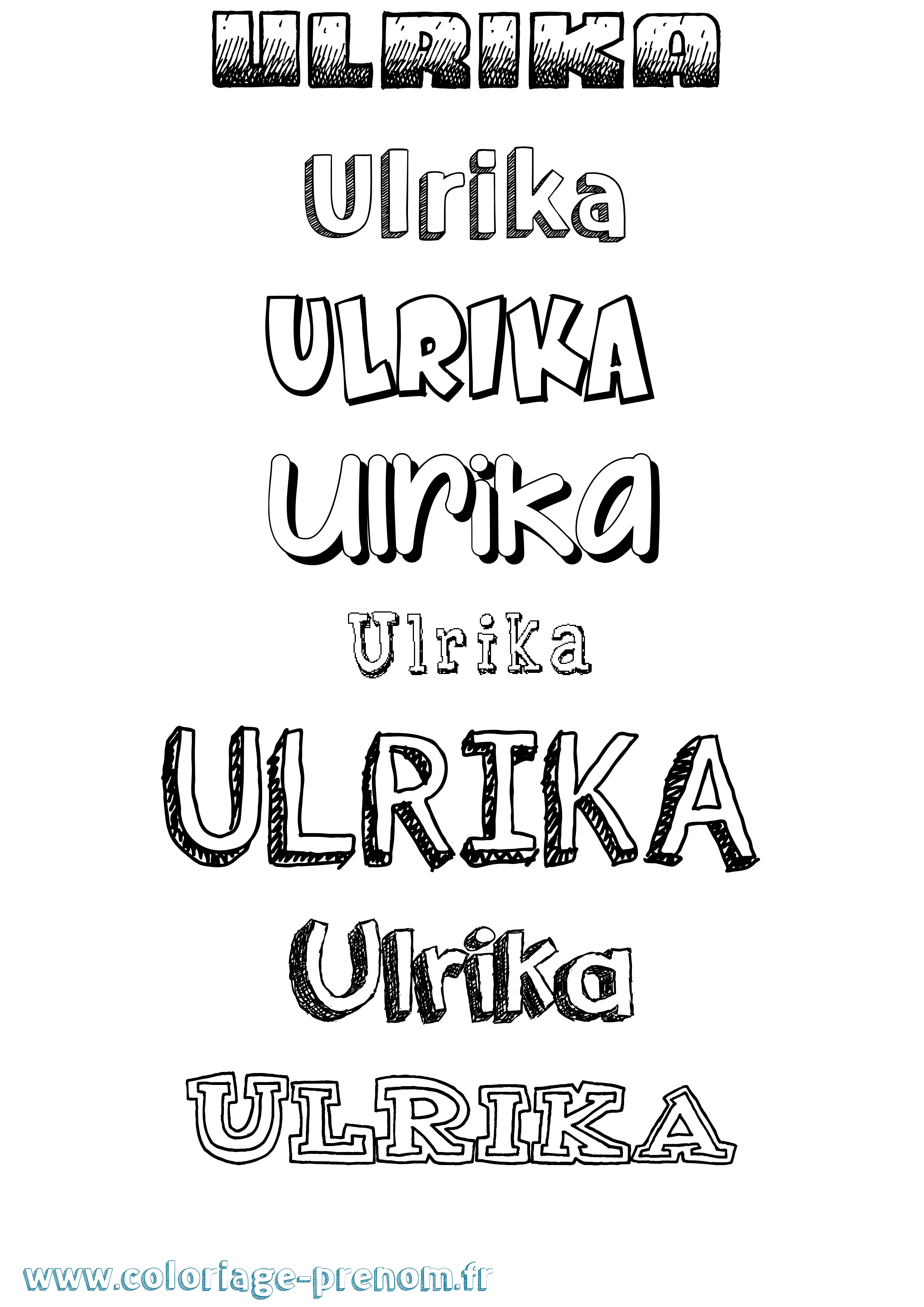 Coloriage prénom Ulrika Dessiné