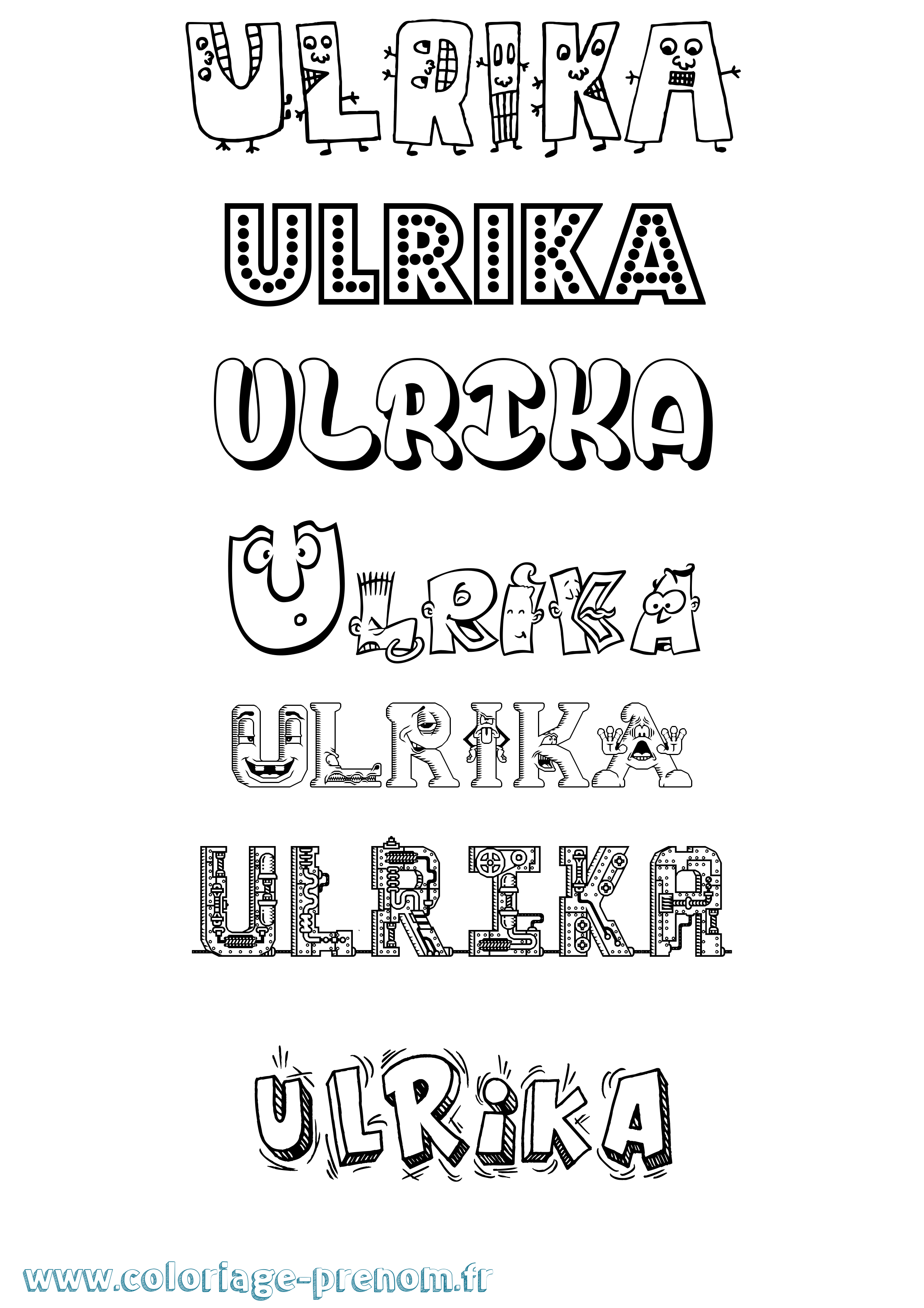 Coloriage prénom Ulrika Fun