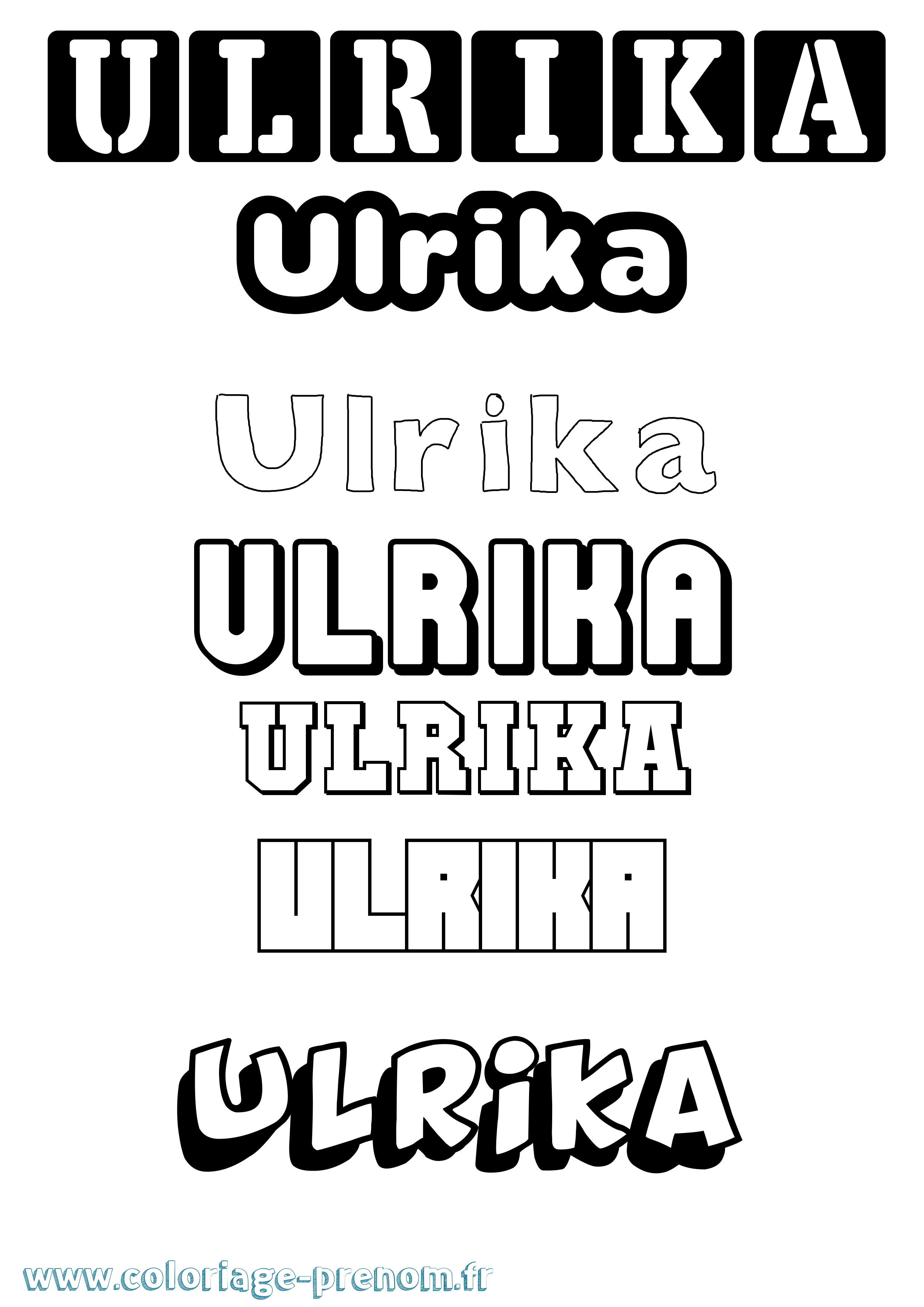 Coloriage prénom Ulrika Simple