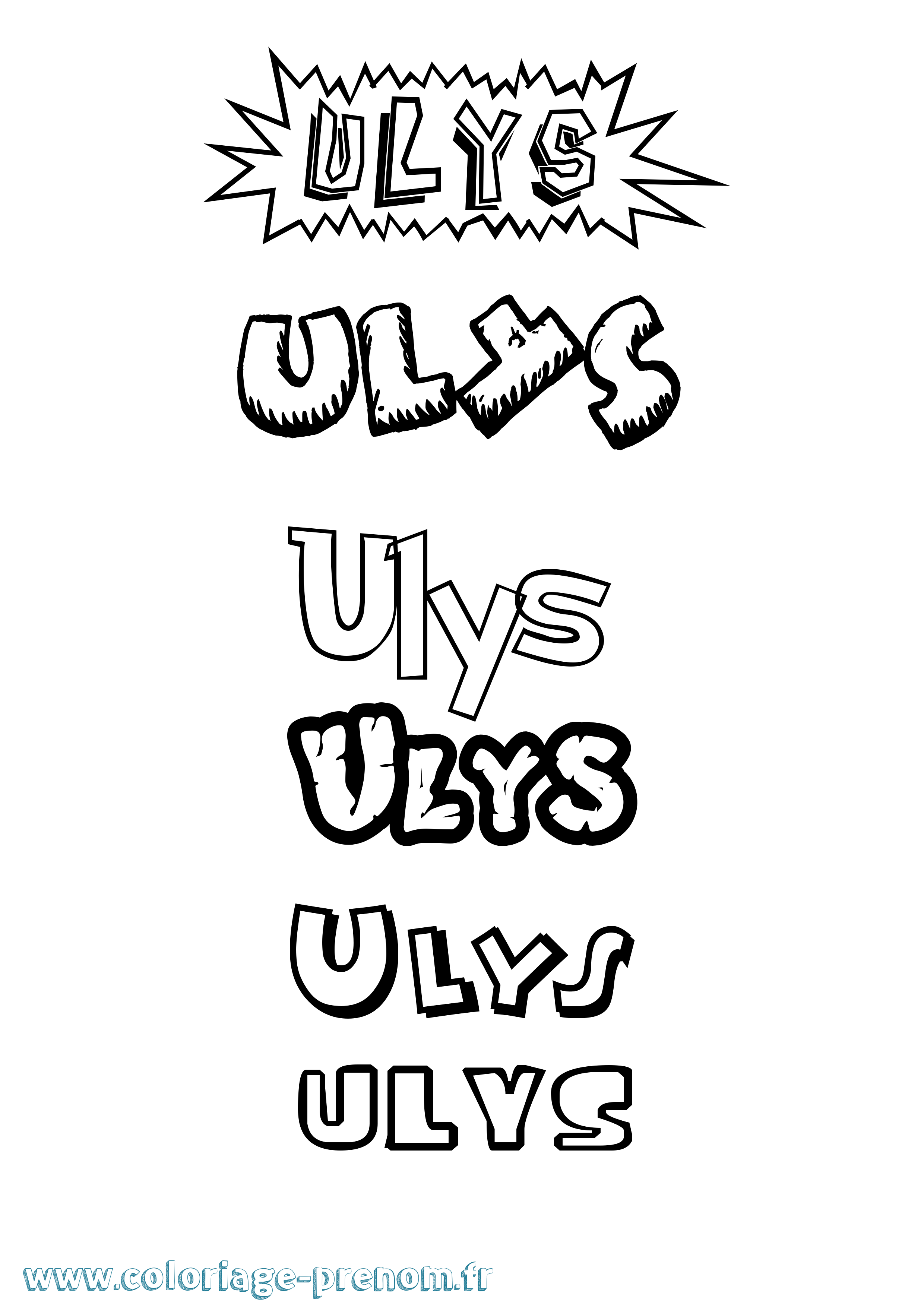 Coloriage Ulys Dessin Animé Coloriage prénom Ulys Dessin Animé