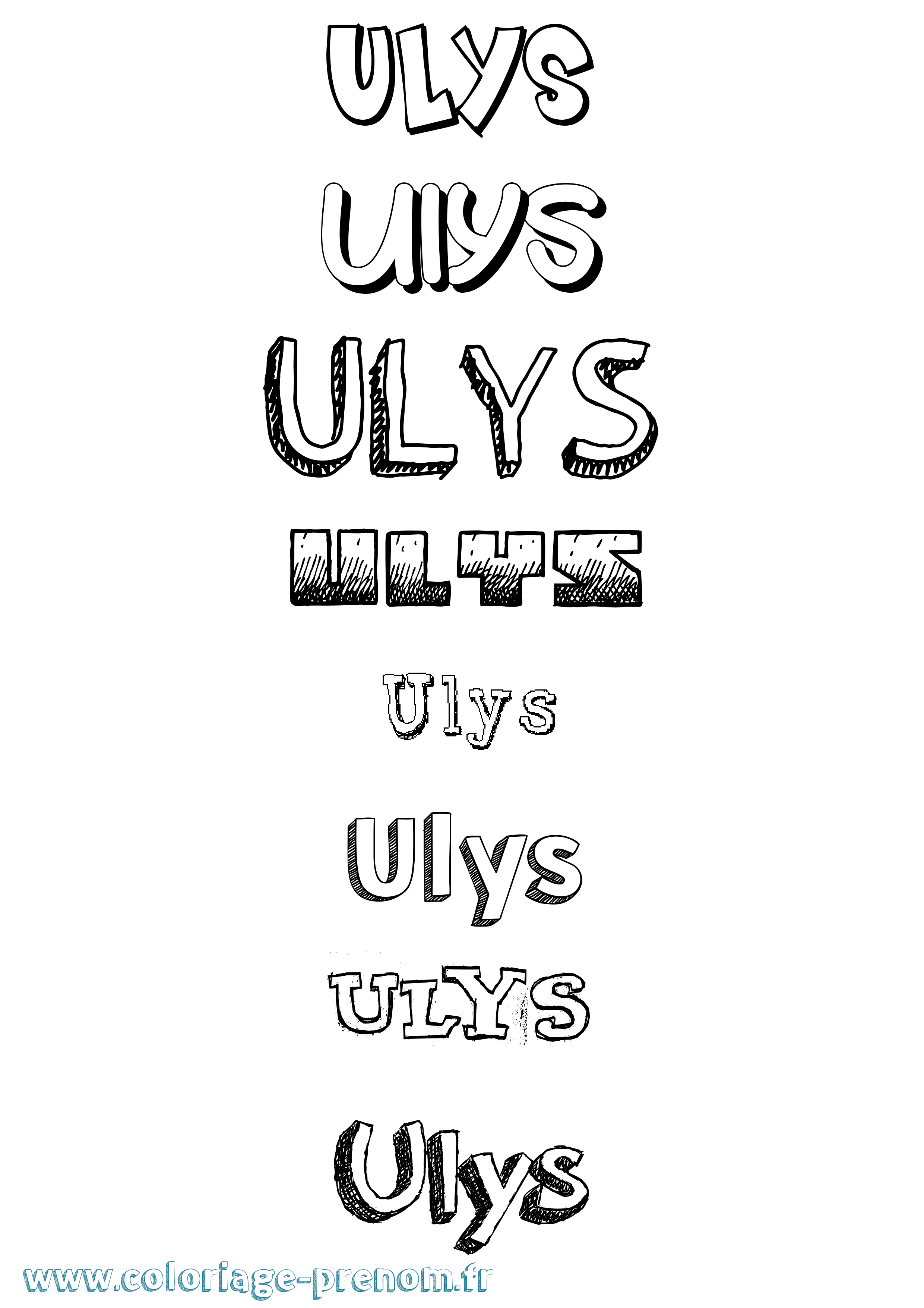 Coloriage Ulys Dessiné Coloriage prénom Ulys Dessiné
