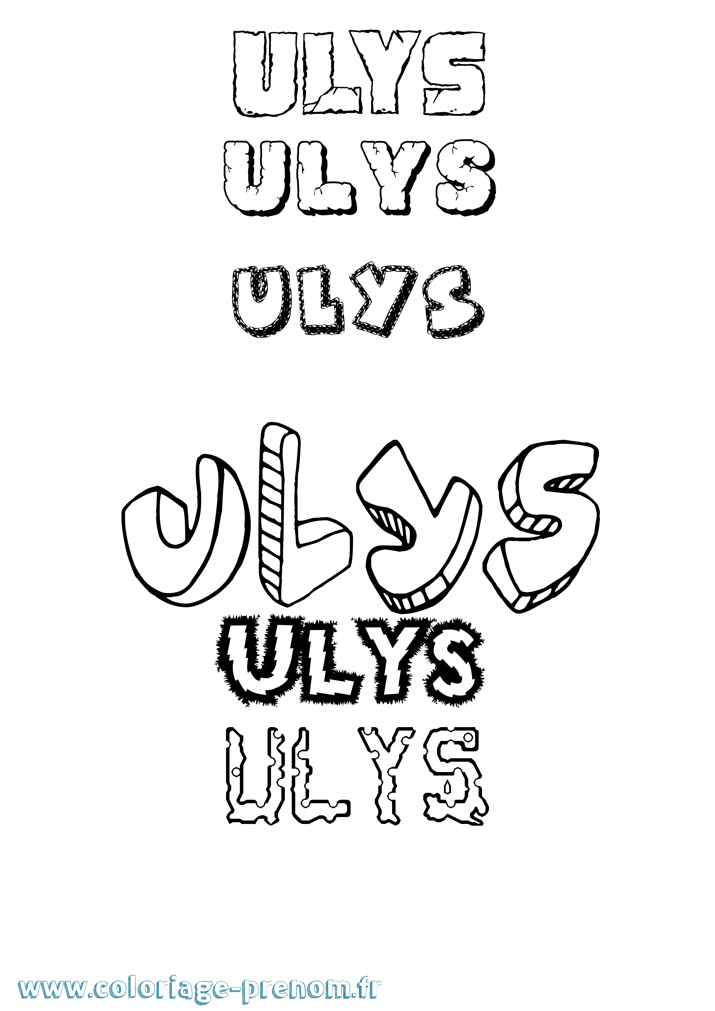 Coloriage Ulys Destructuré Coloriage prénom Ulys Destructuré