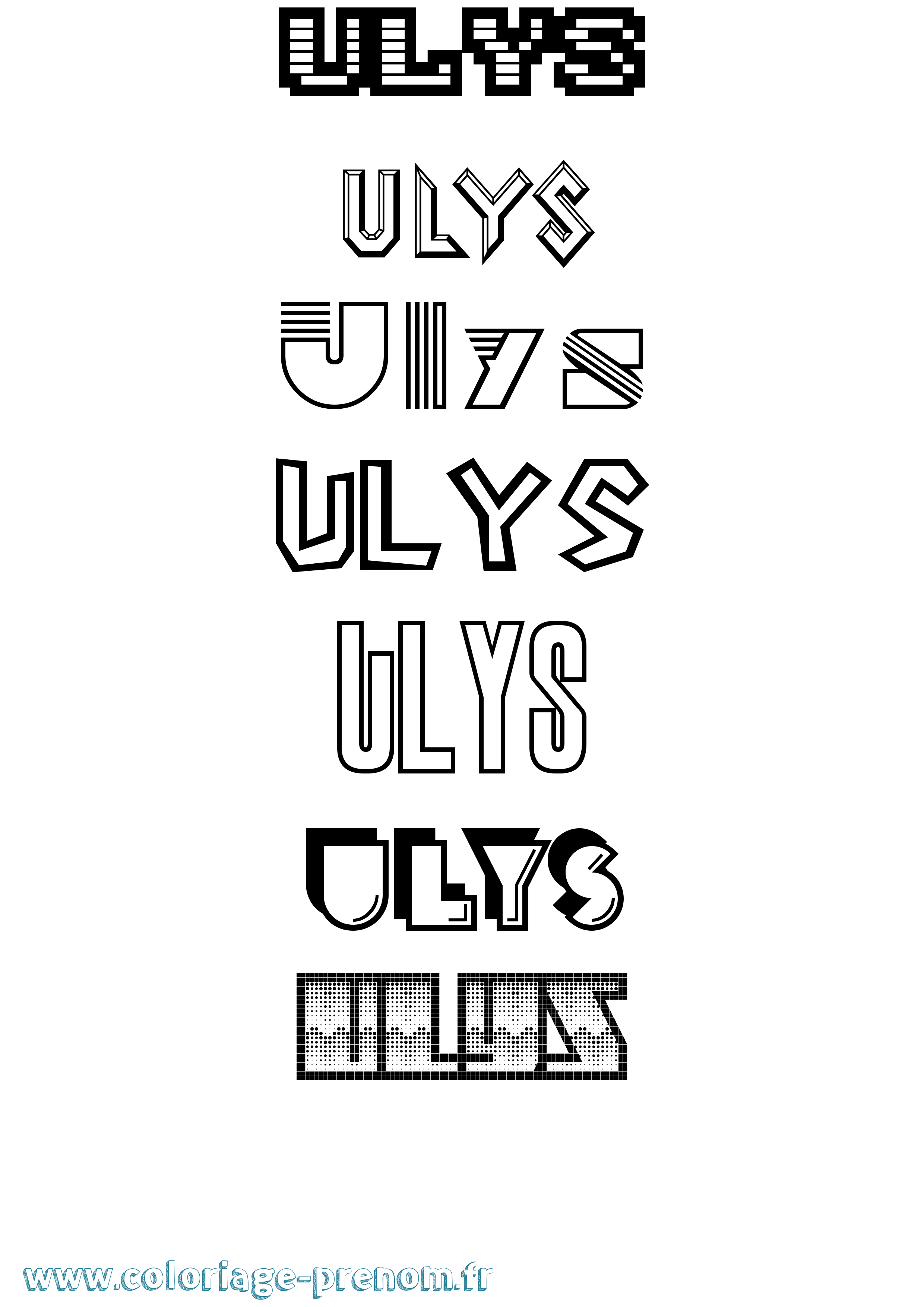 Coloriage Ulys Jeux Vidéos Coloriage prénom Ulys Jeux Vidéos