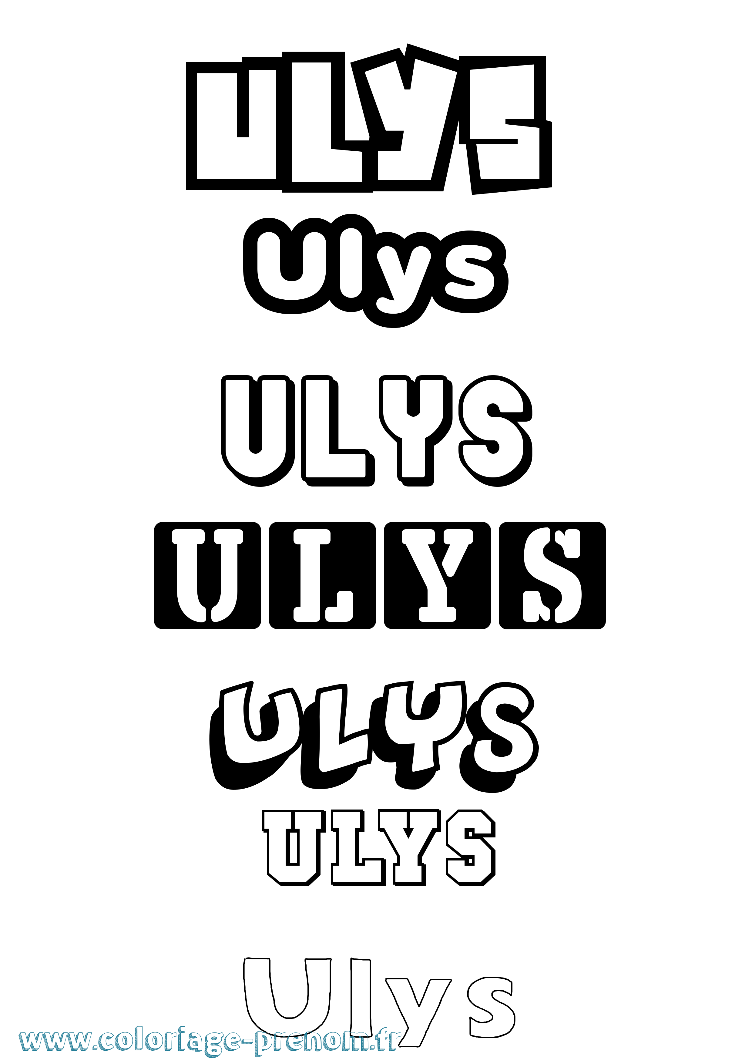 Coloriage prénom Ulys Simple