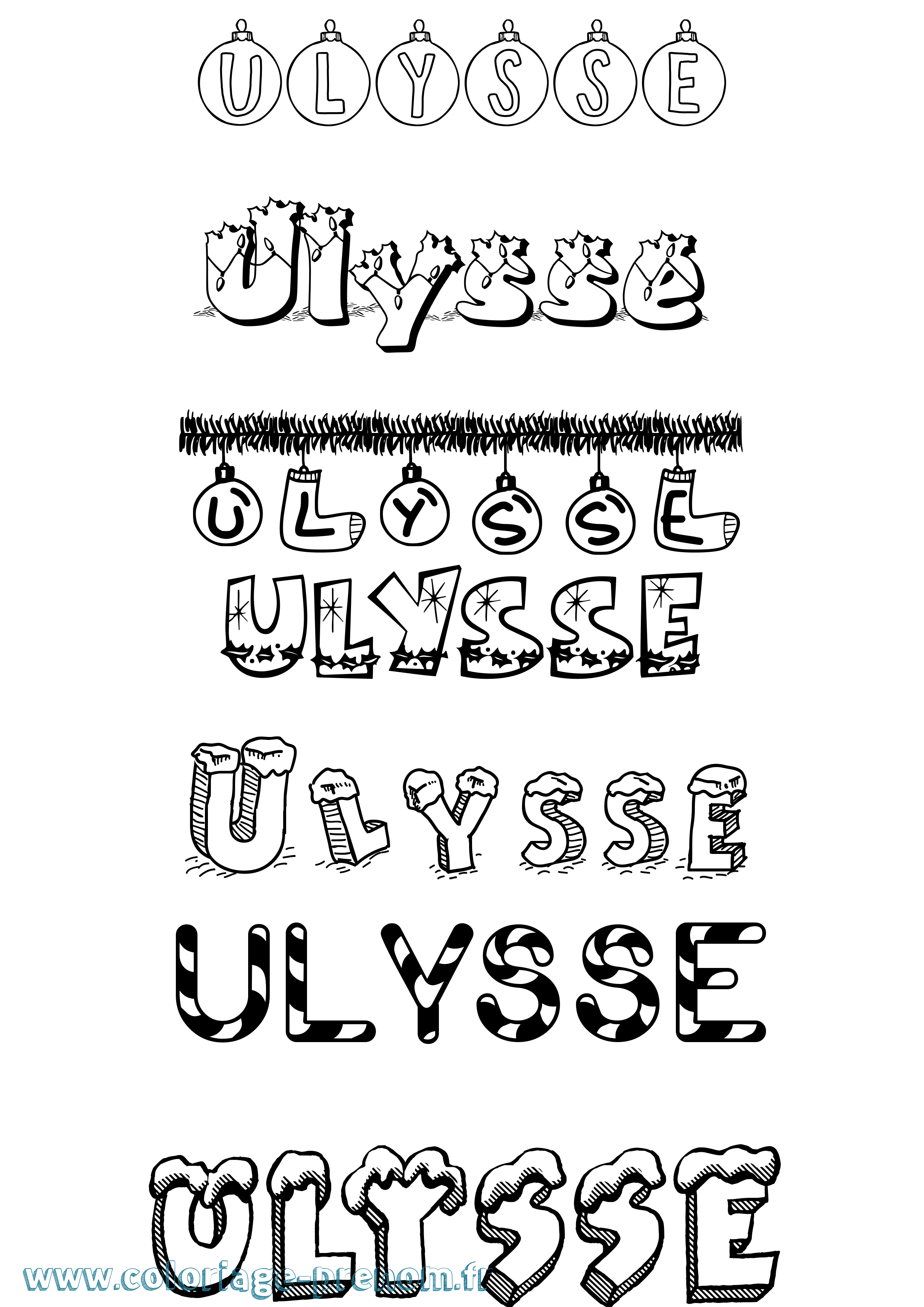 Coloriage prénom Ulysse