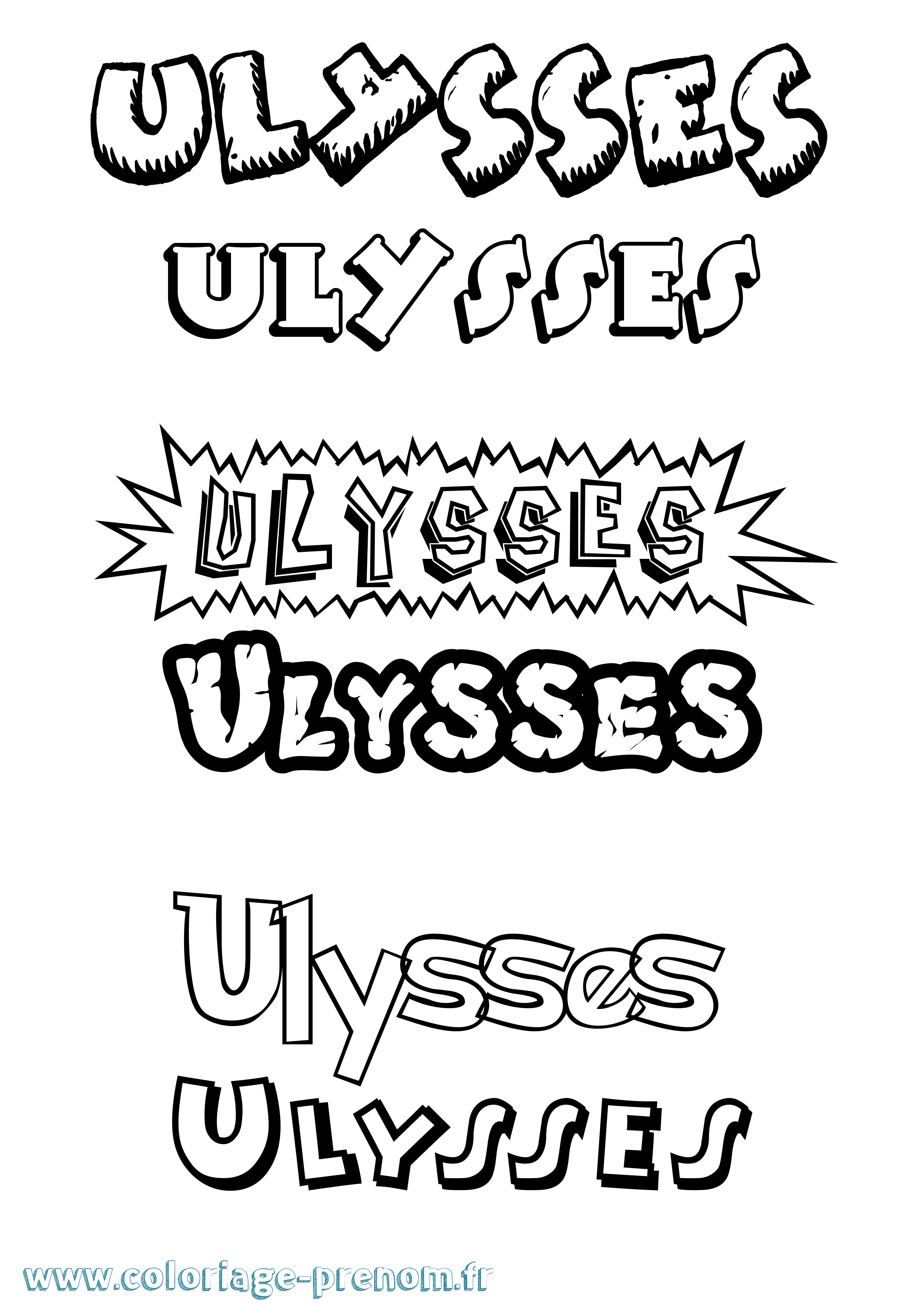 Coloriage prénom Ulysses Dessin Animé
