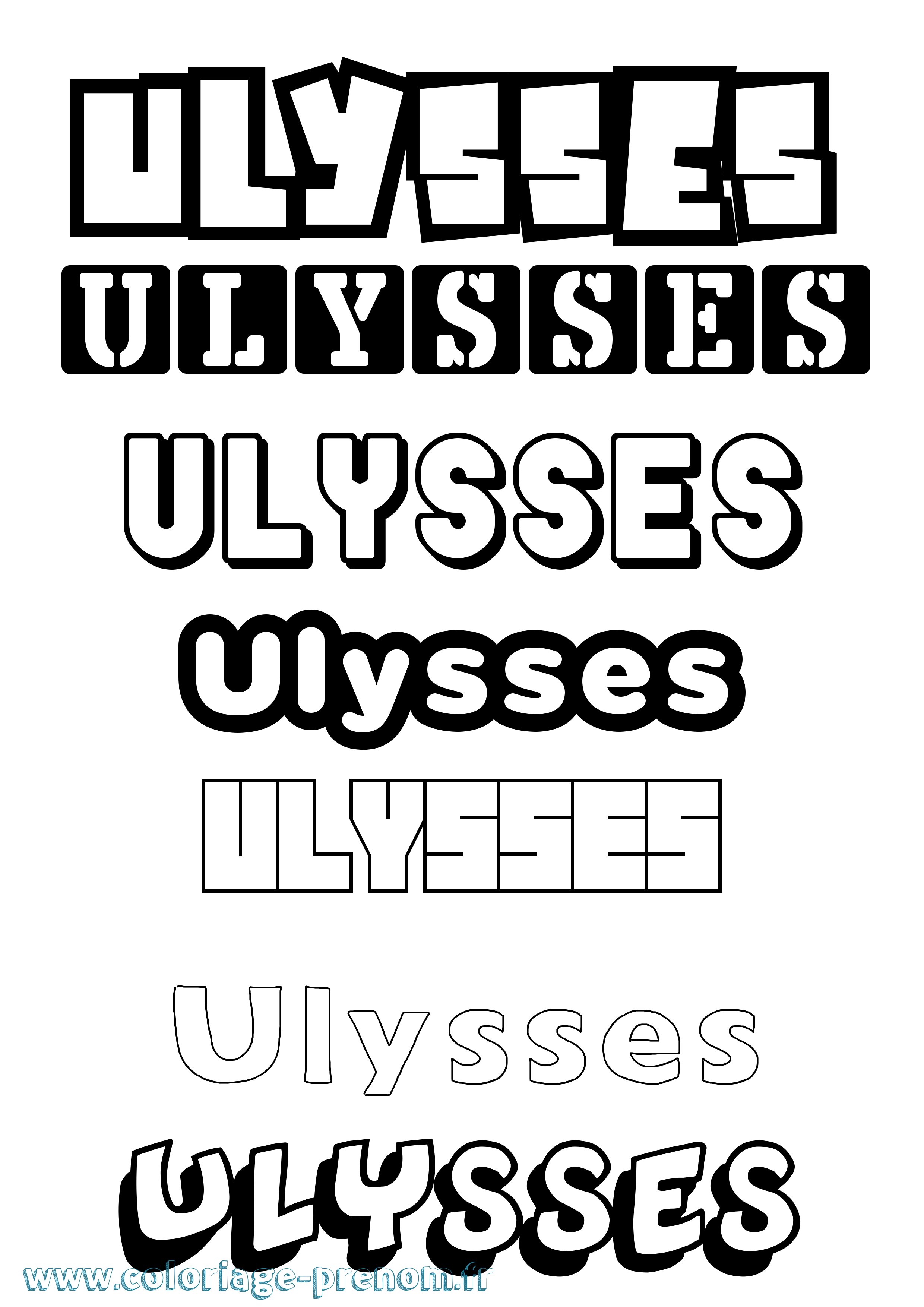 Coloriage prénom Ulysses Simple