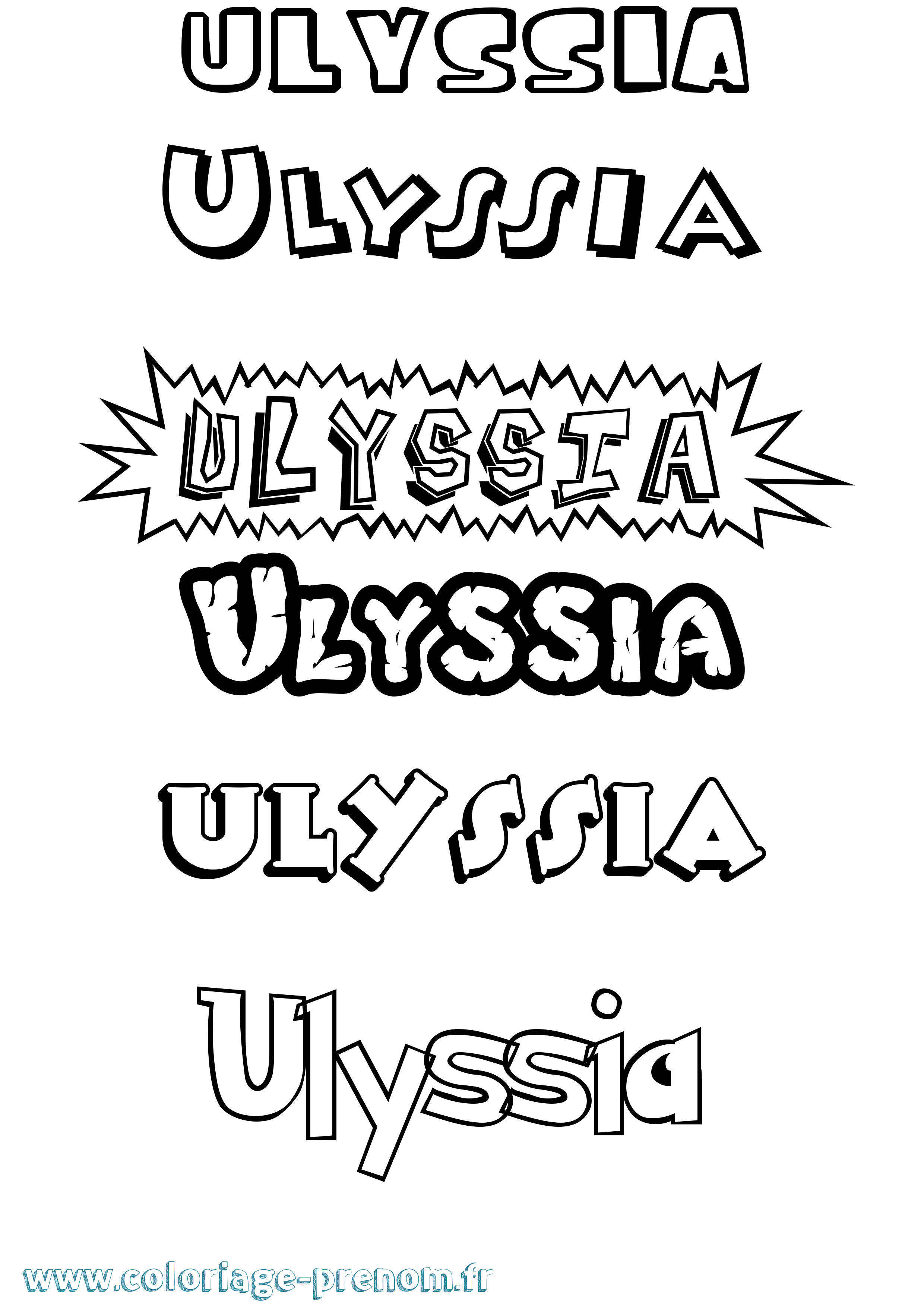 Coloriage Ulyssia Dessin Animé Coloriage prénom Ulyssia Dessin Animé