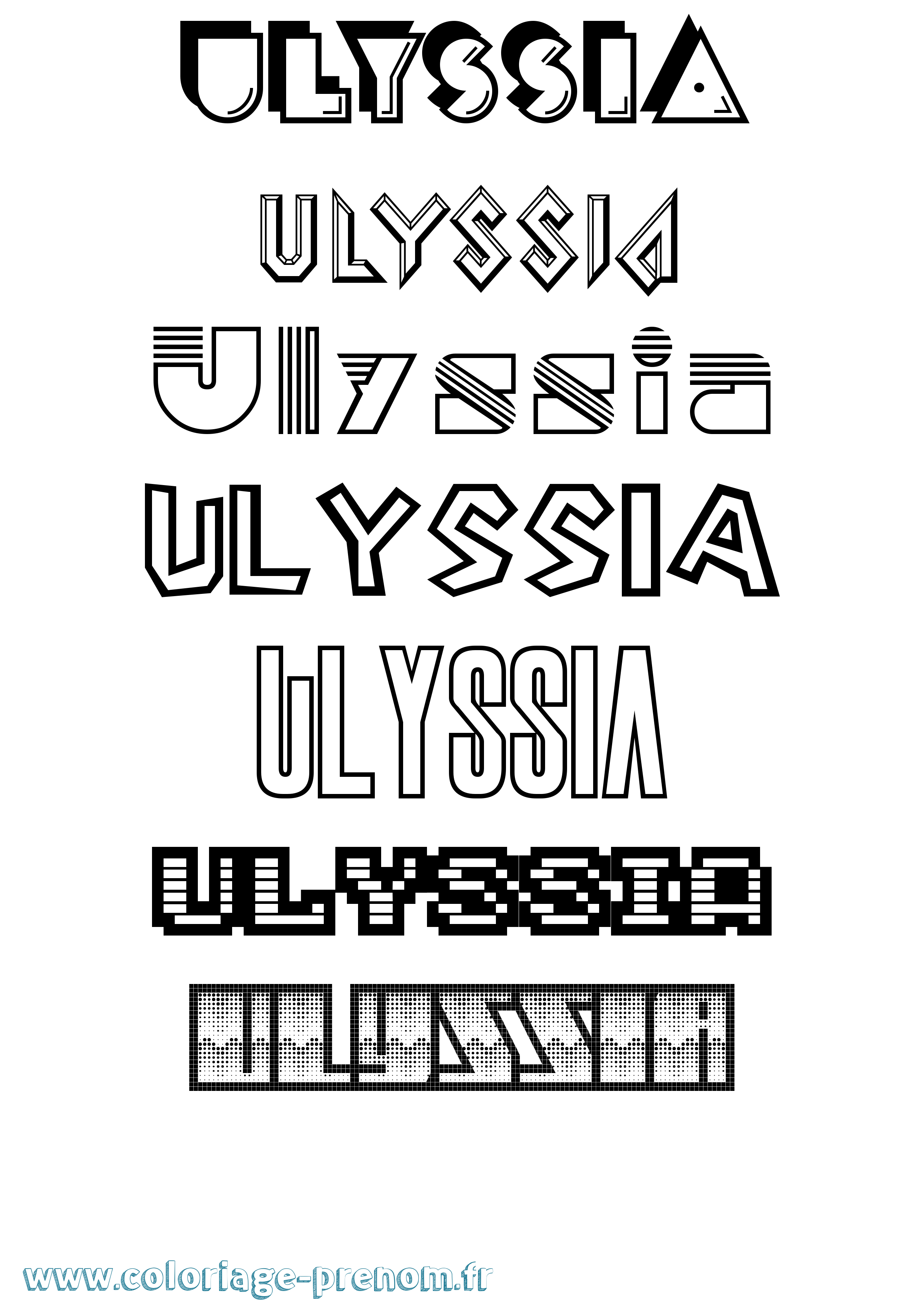 Coloriage Ulyssia Jeux Vidéos Coloriage prénom Ulyssia Jeux Vidéos