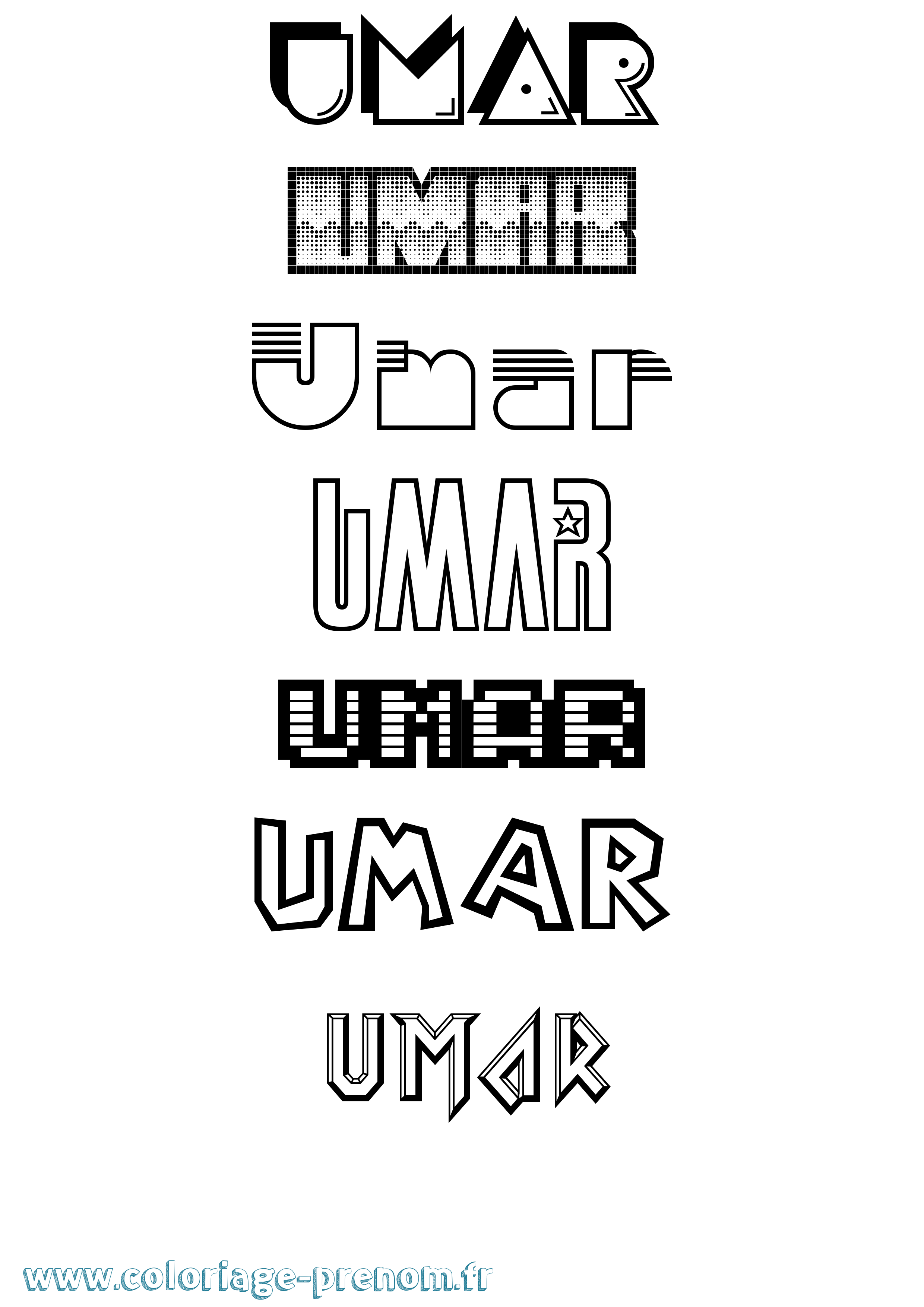 Coloriage prénom Umar Jeux Vidéos