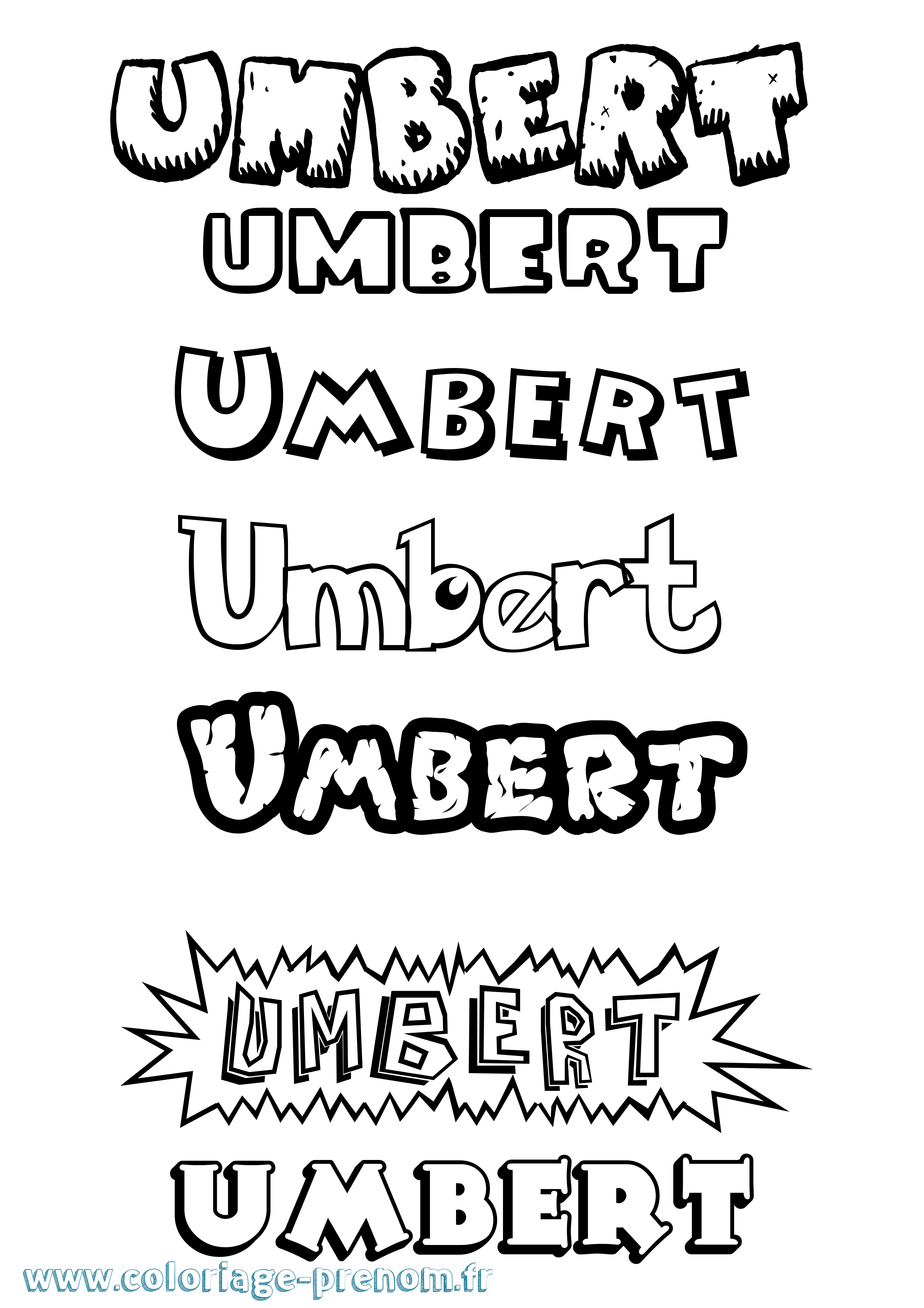 Coloriage Umbert Dessin Animé Coloriage prénom Umbert Dessin Animé