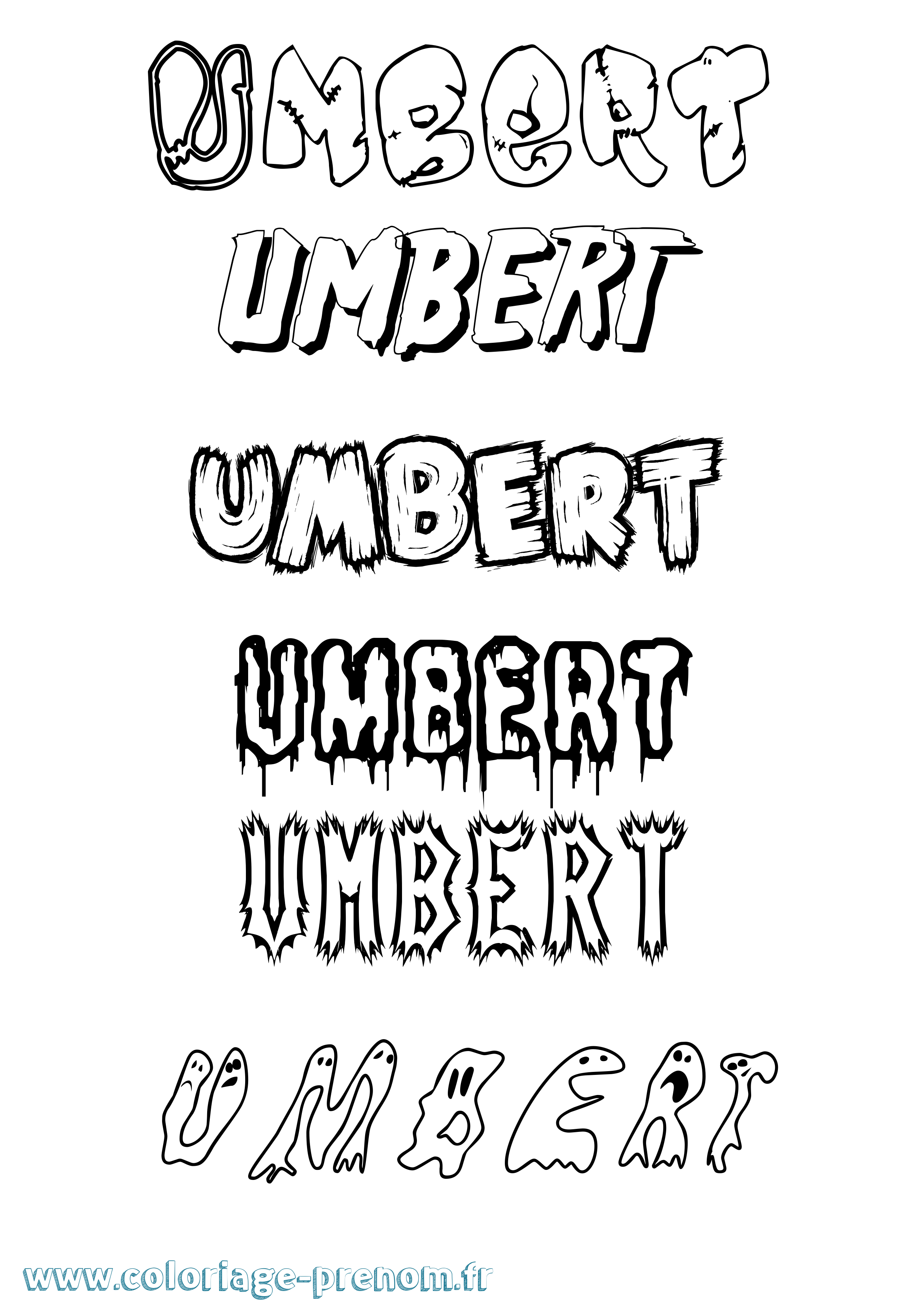 Coloriage Umbert Frisson Coloriage prénom Umbert Frisson