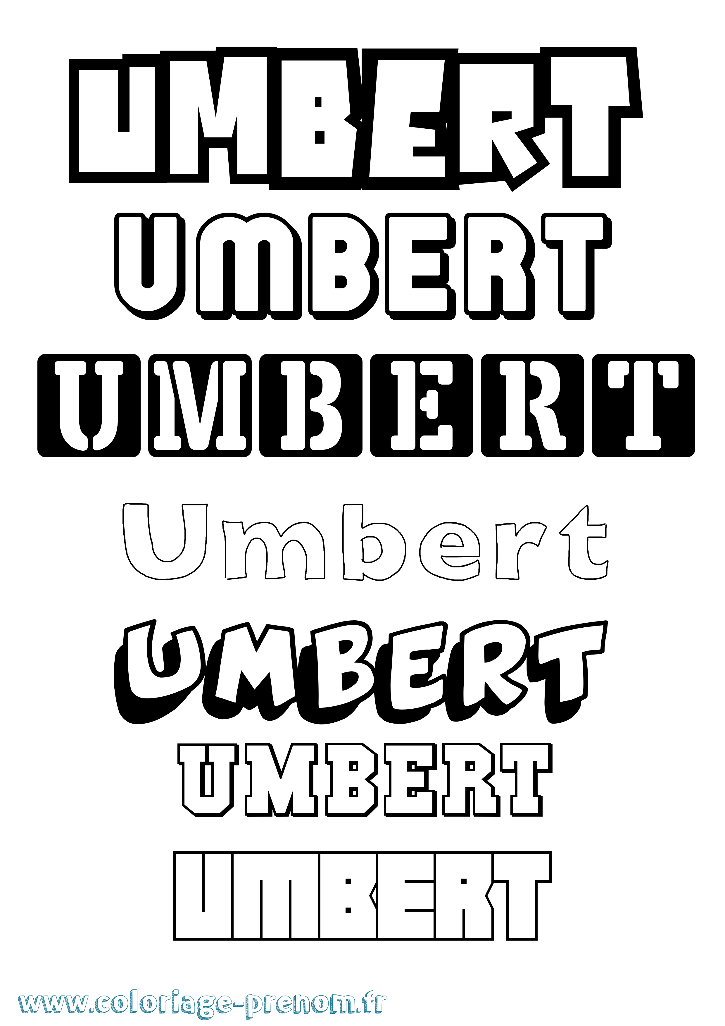 Coloriage Umbert Simple Coloriage prénom Umbert Simple