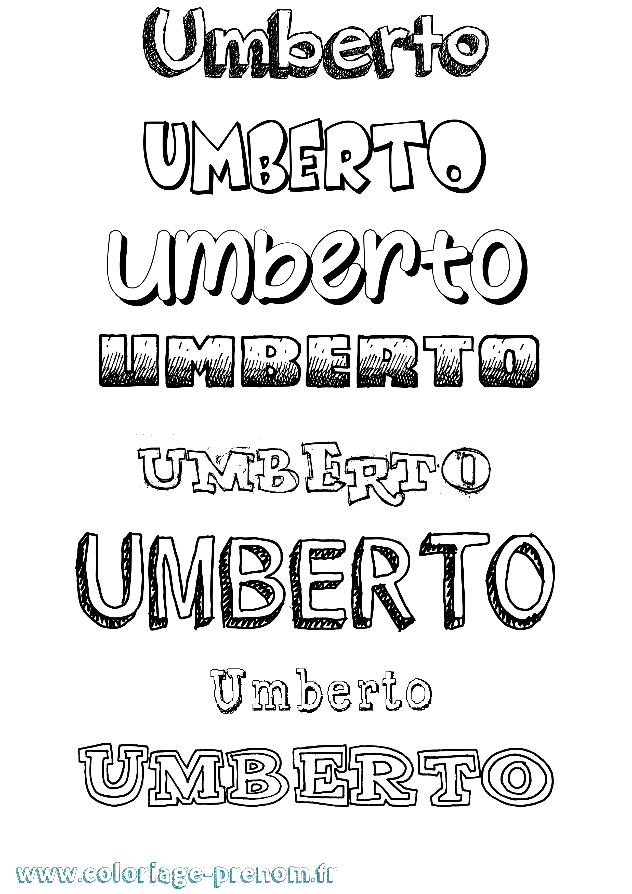 Coloriage Umberto Dessiné Coloriage prénom Umberto Dessiné