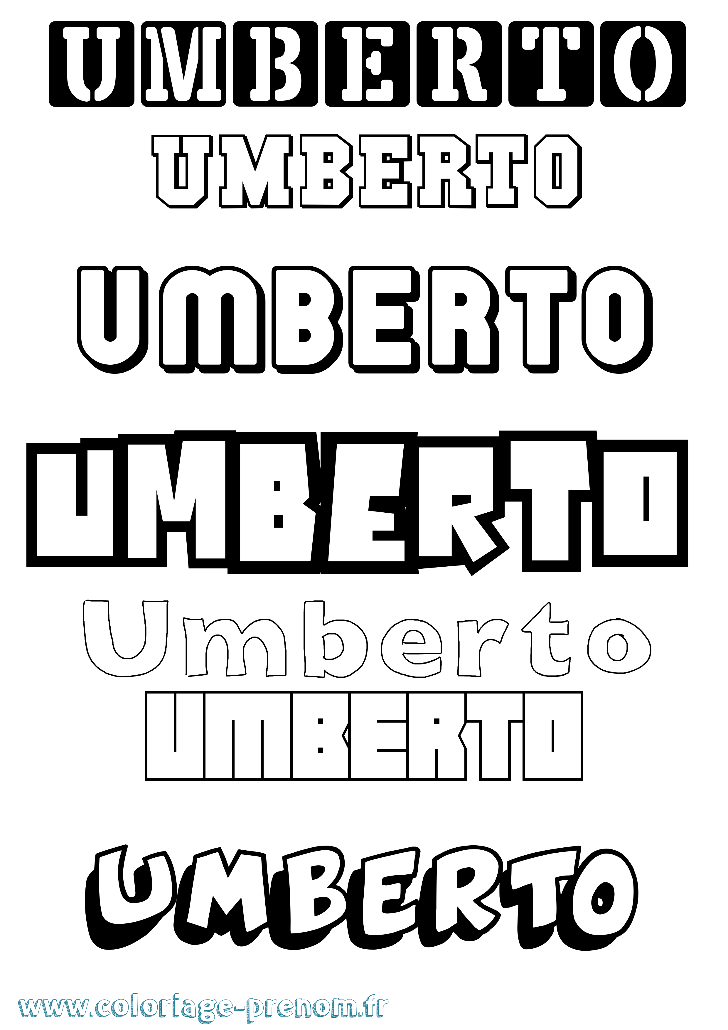Coloriage Umberto Simple Coloriage prénom Umberto Simple