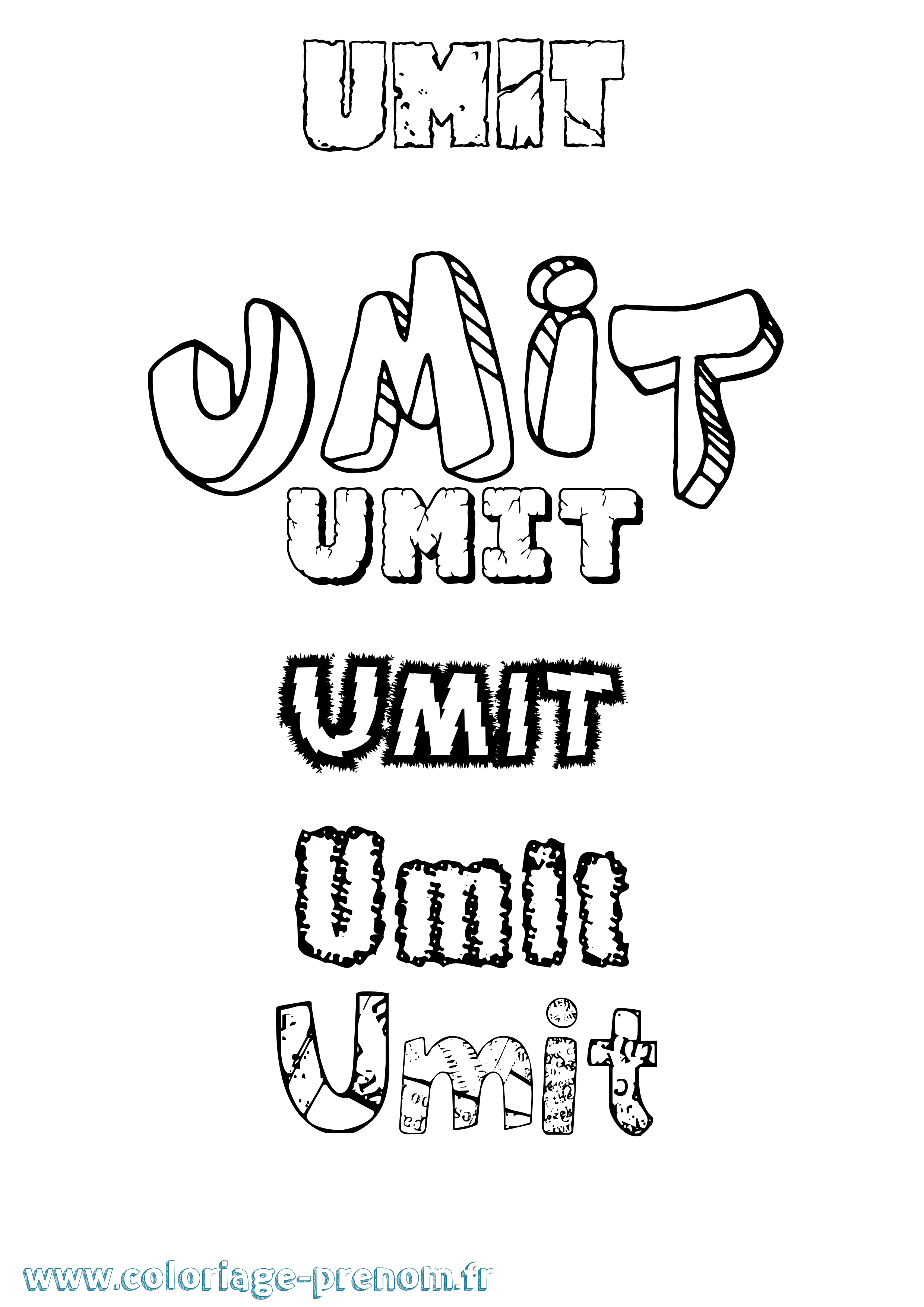Coloriage prénom Umit Destructuré