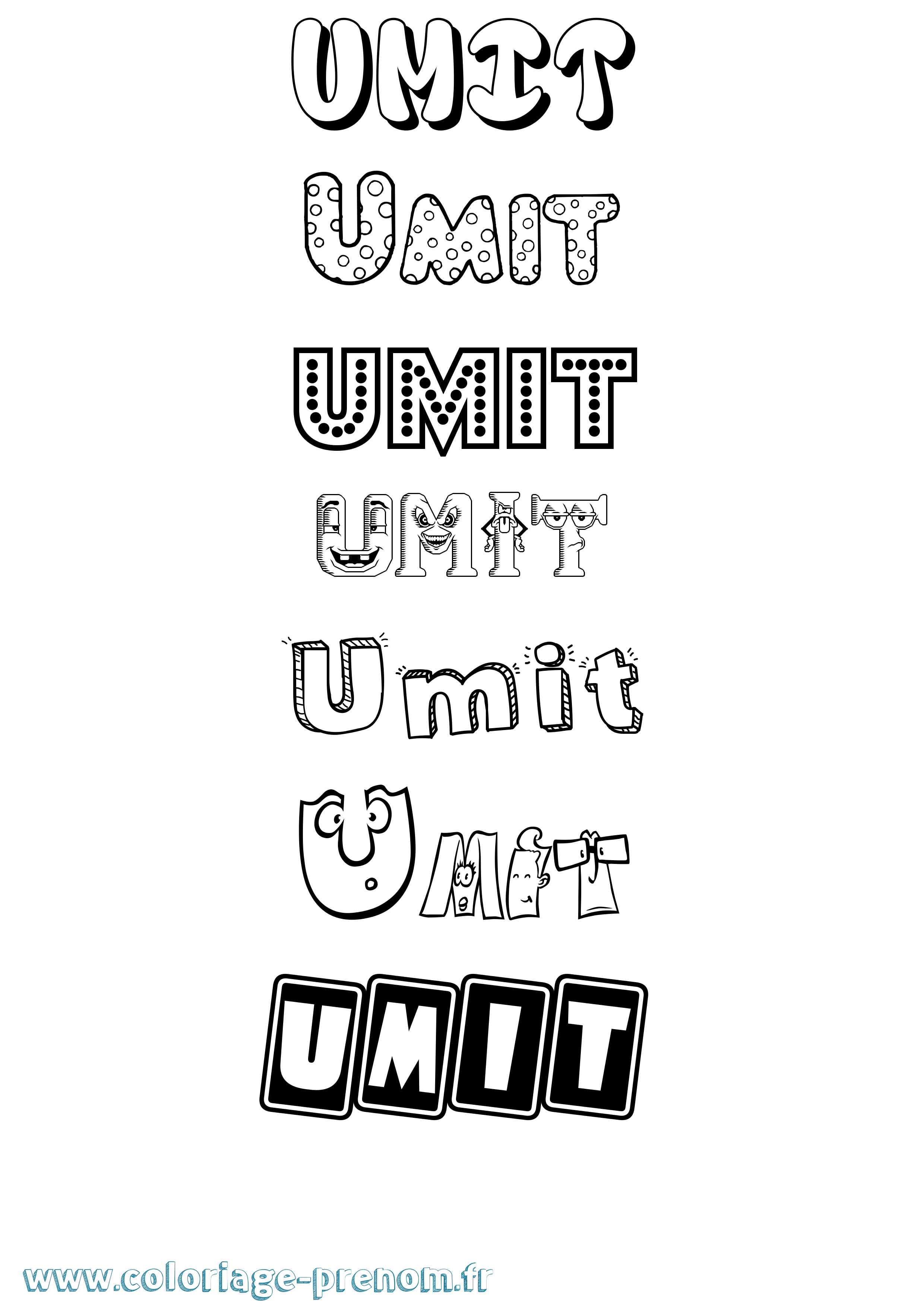 Coloriage prénom Umit Fun