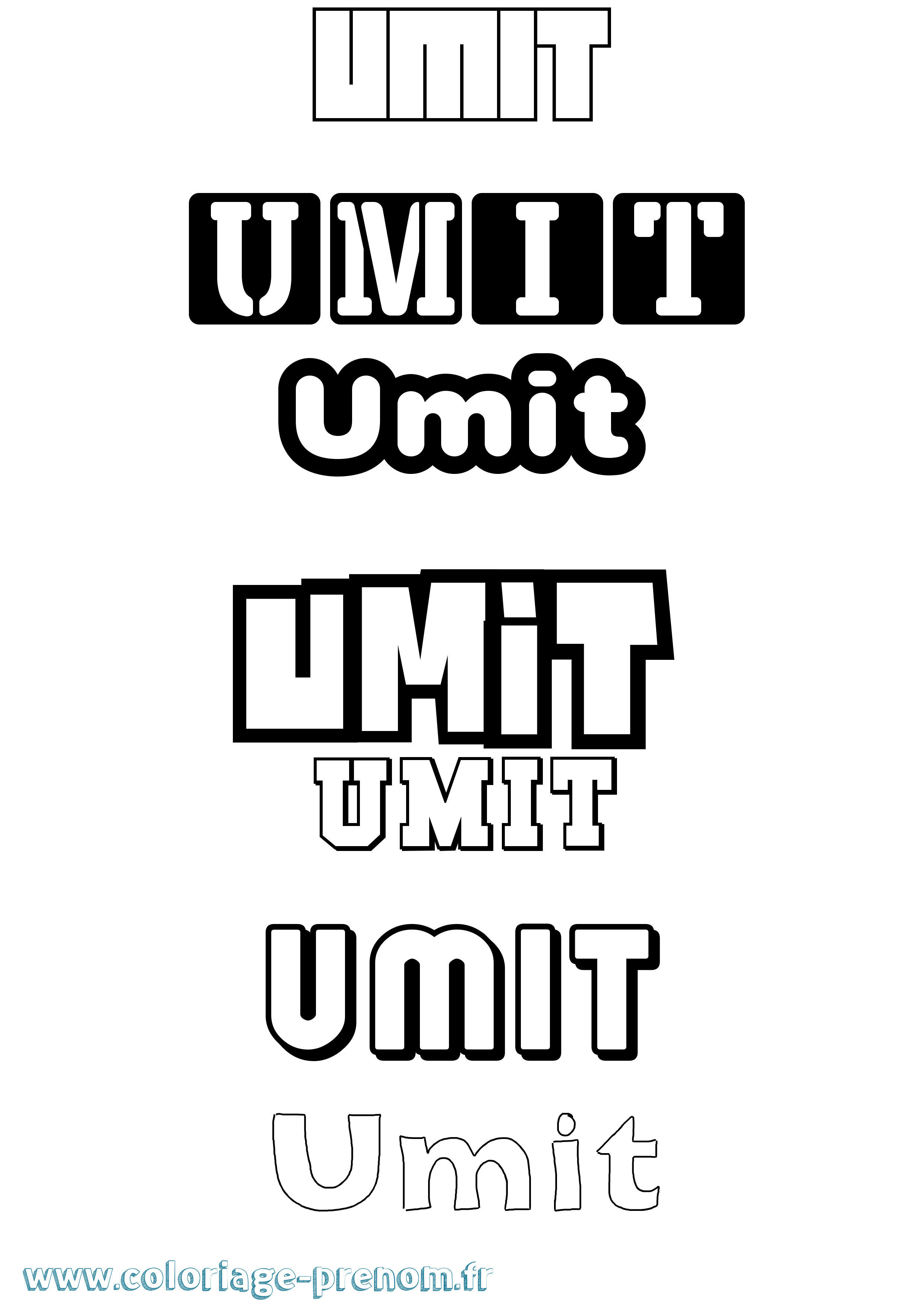 Coloriage prénom Umit Simple