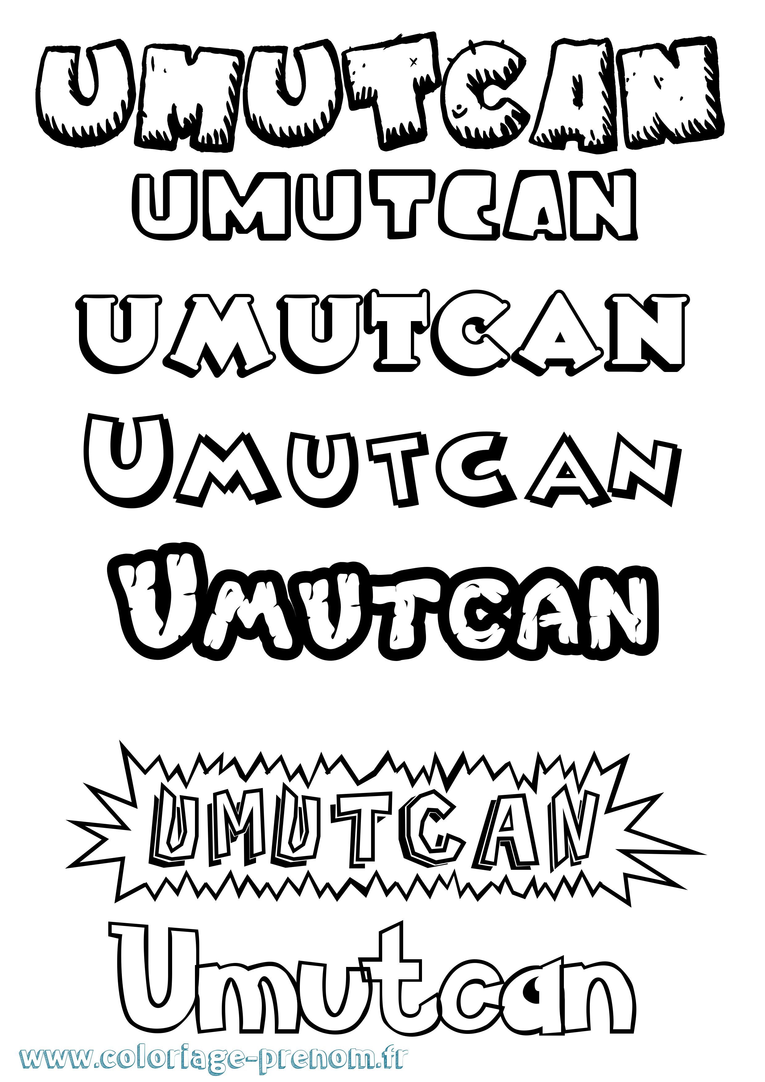 Coloriage Umutcan Dessin Animé Coloriage prénom Umutcan Dessin Animé