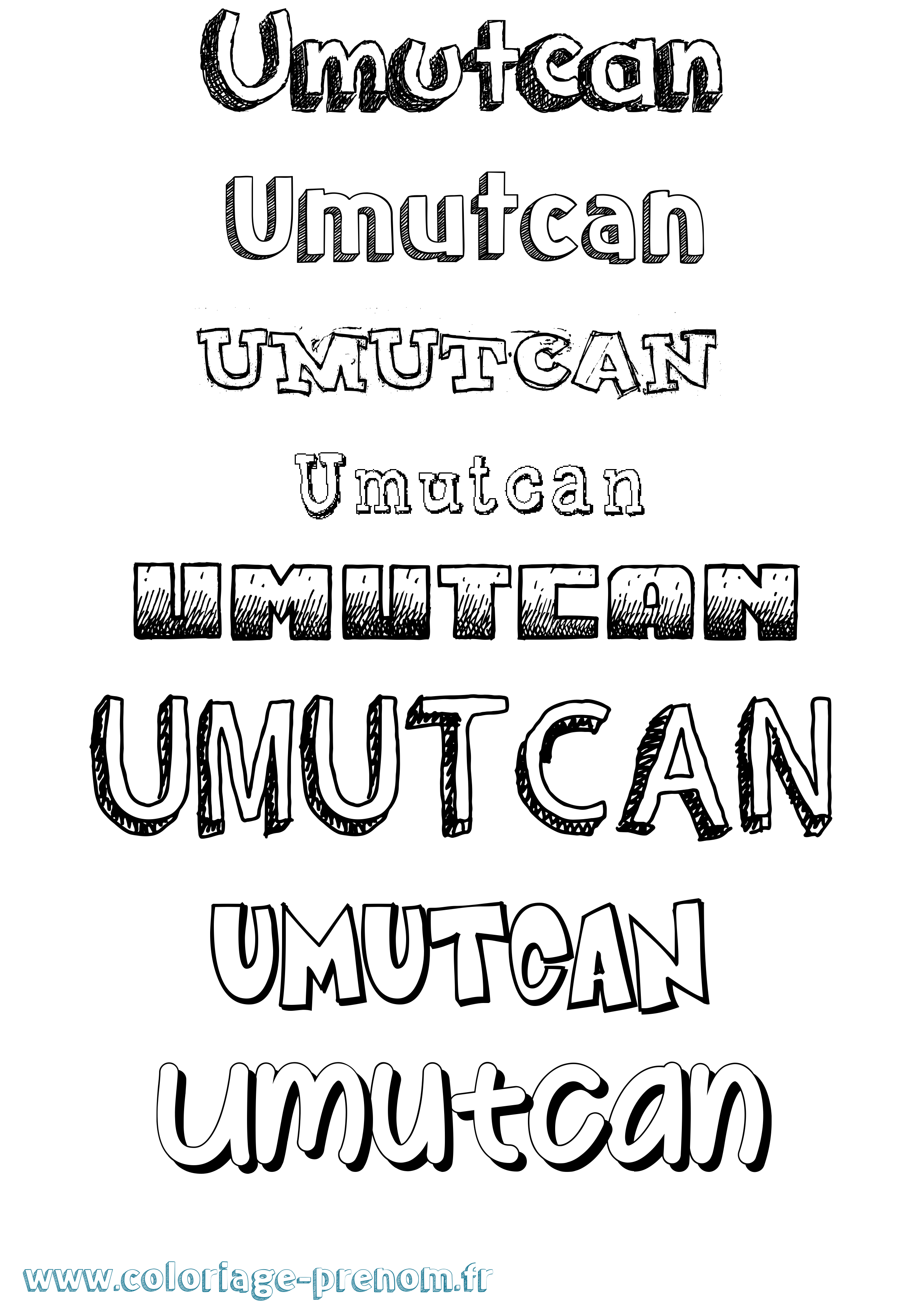 Coloriage Umutcan Dessiné Coloriage prénom Umutcan Dessiné